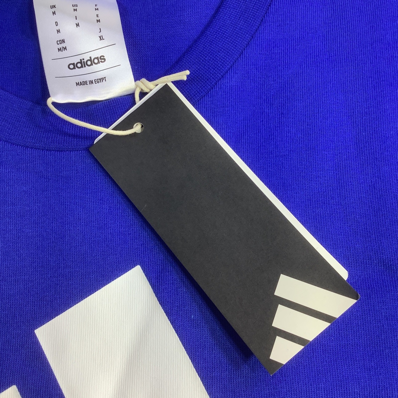 Adidas Mens Big Logo T-Shirt Team Royal Blue White Size M NWT