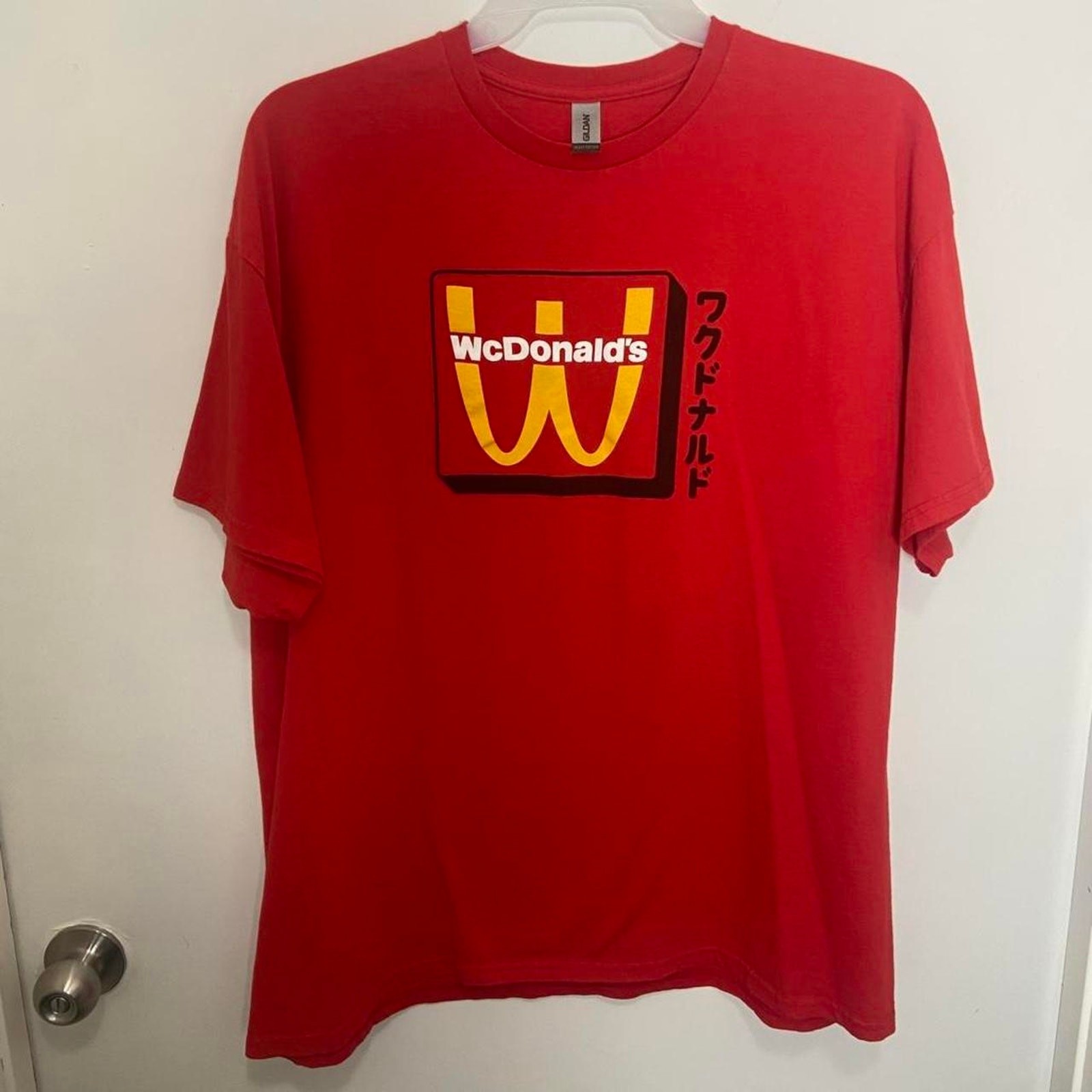 Red and yellow McDonalds WcDonalds Crew Tee Front and Back Graphics 2XL