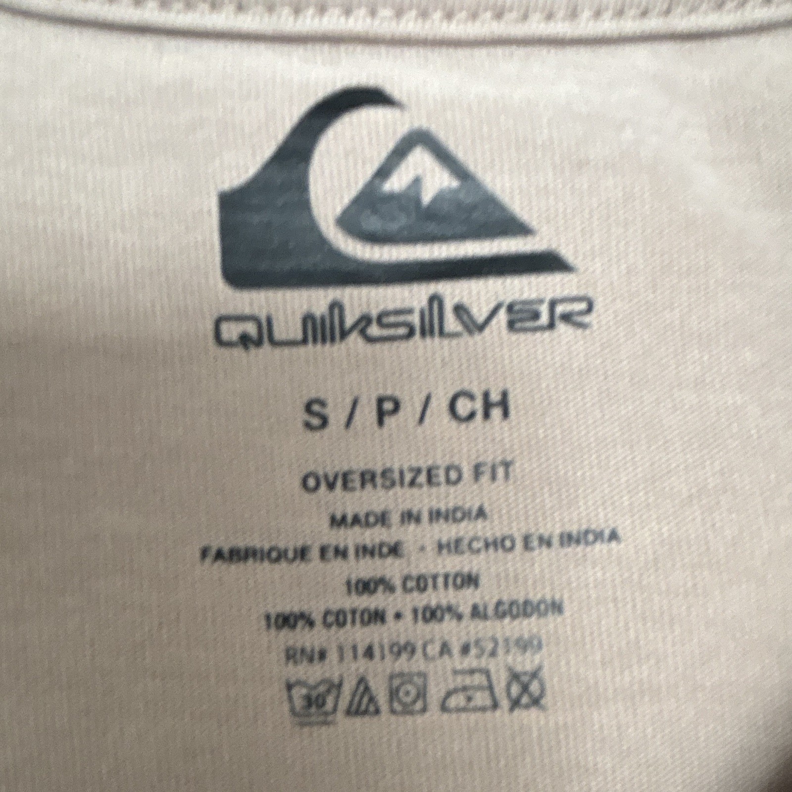 Quiksilver Brown Men’s Small Crew Neck T-Shirt FREE SHIPPING