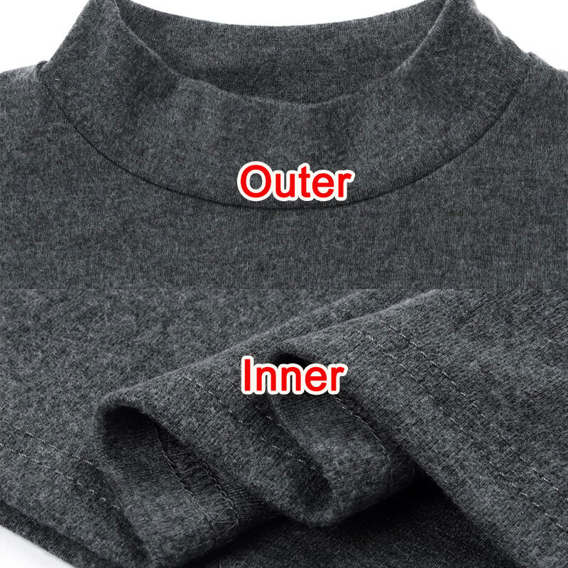 Mens Mock Turtleneck T-Shirt Long Sleeve Warm Pullover Basic Undershirt Tank Top