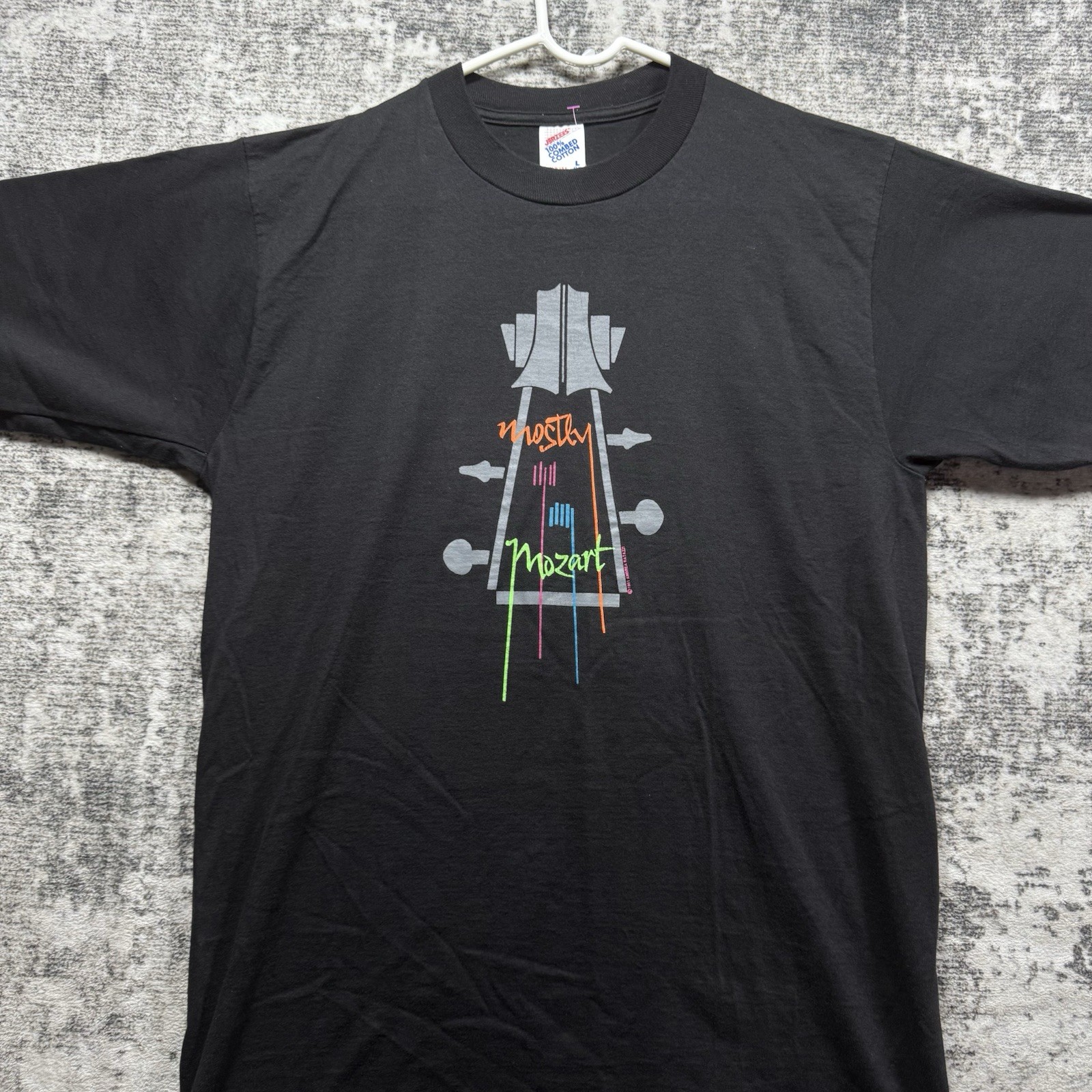 Vintage 90s Y2K Mostly Mozart Art Tee Shirt Mens Medium Unique Artist Composer