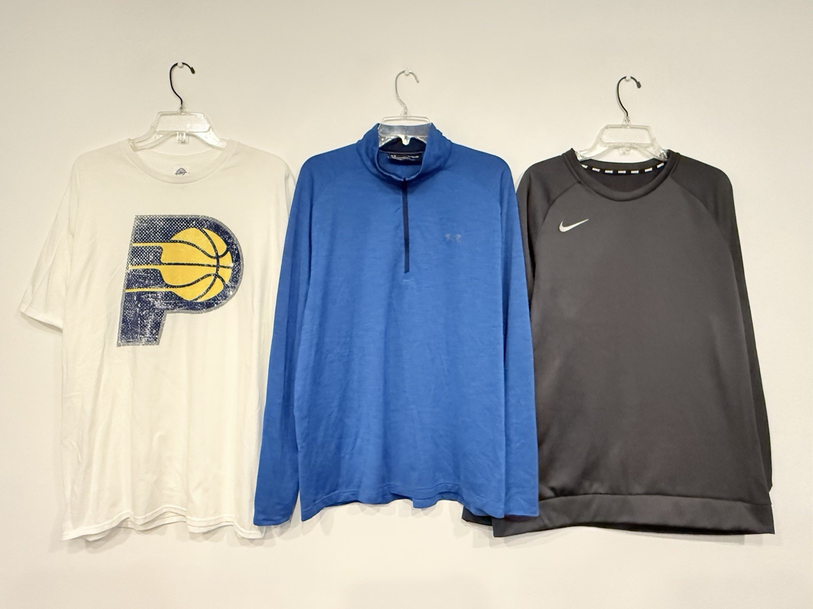 Lot of 6 Nike Under Armour Eddie Bauer Pacers Men&rsquo;s Shirt Size XL Polo 1/4 Zip