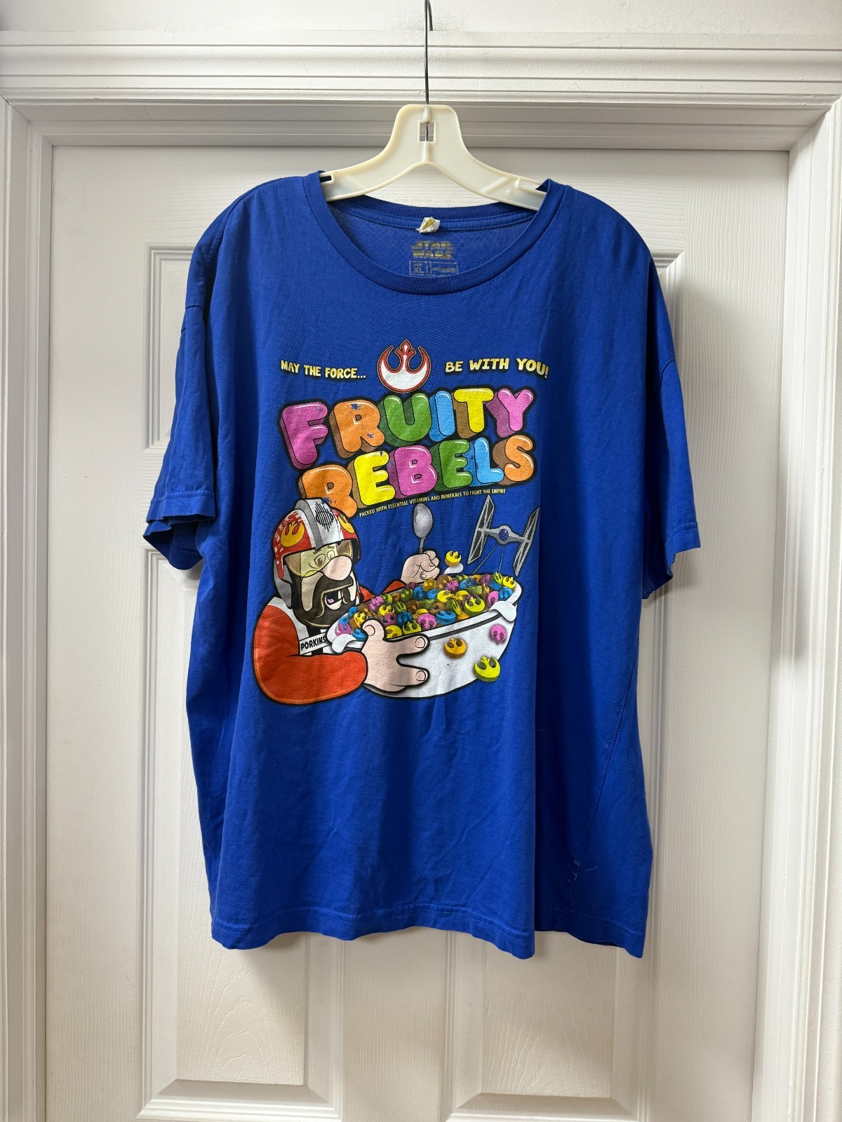 « Fruity Rebels » Star Wars Fruity Pebbles cereal parody shirt 100% cotton size XL