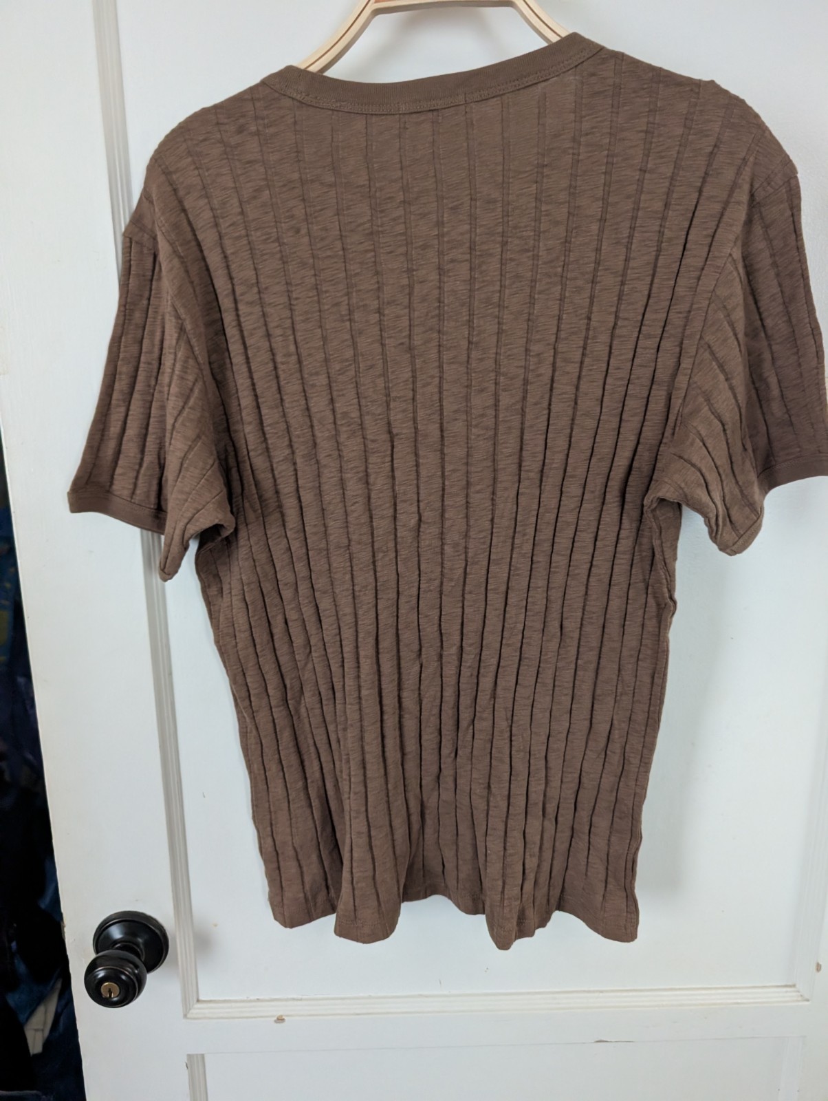 Buck Mason Mens Ribbed 100% Cotton Pocket Top Medium New! Brown Yuma