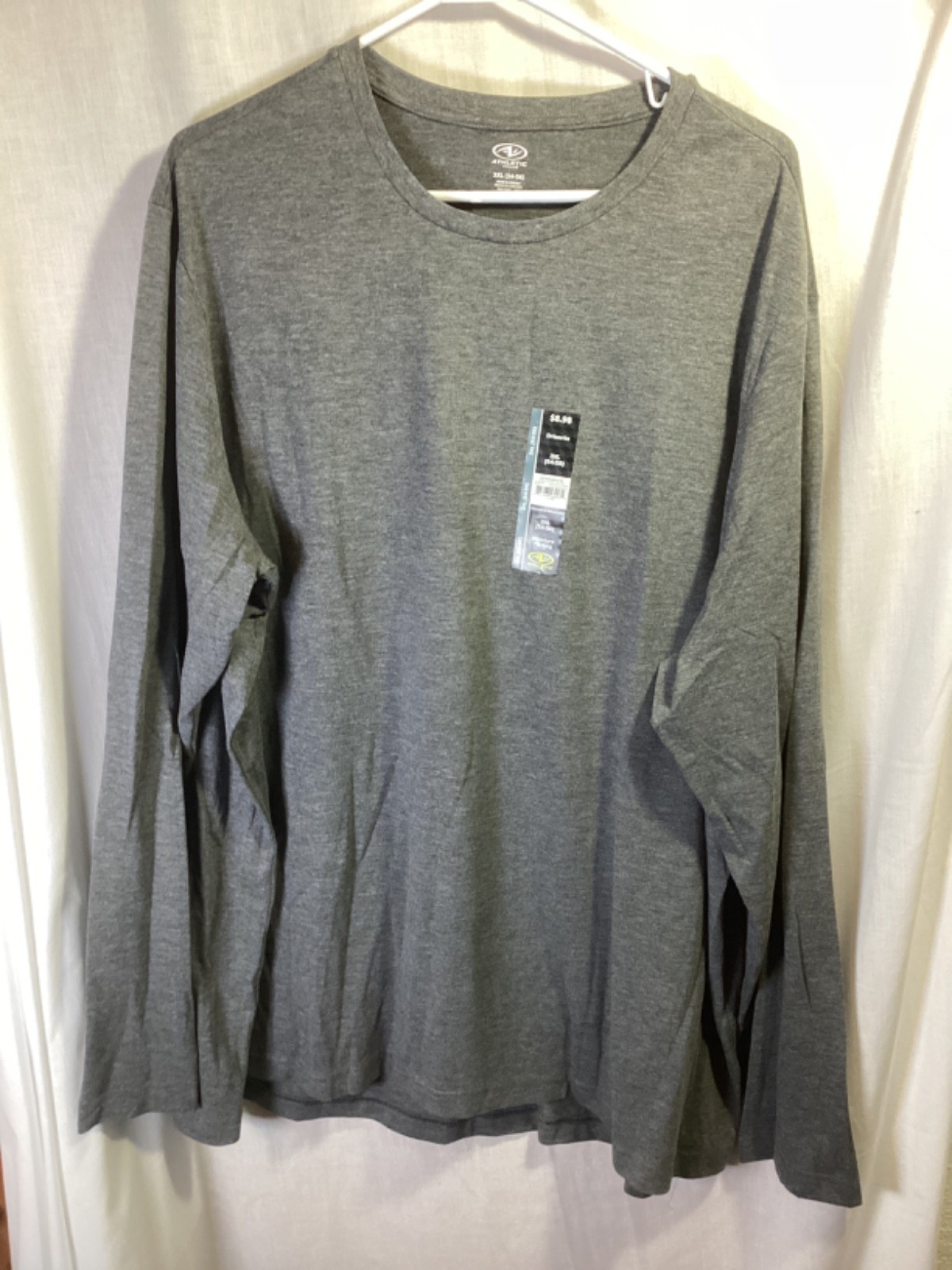 Athletic Driworks Gray 3XL Long Sleeve Polyester New With Tags T Shirt T8