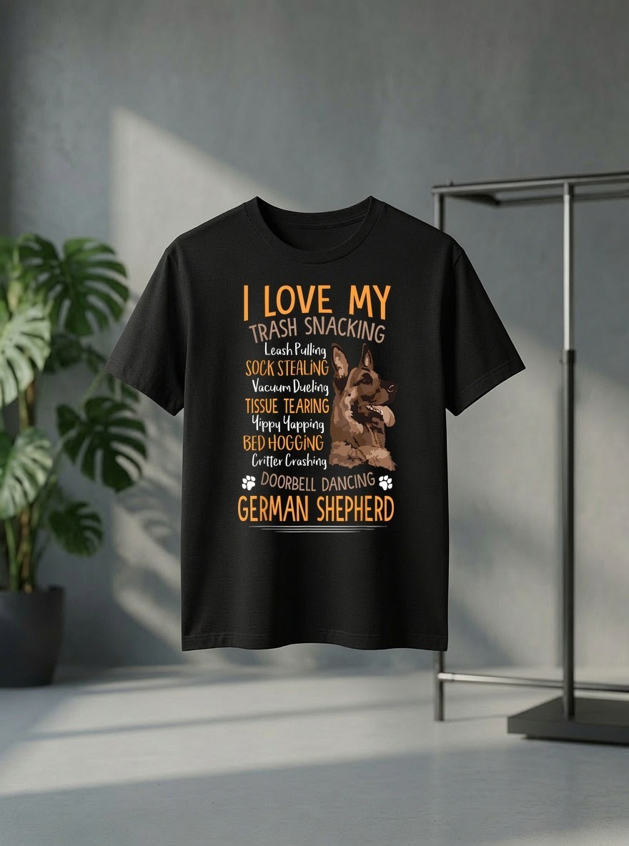 I Love My German Shepherd Cute Dog Lover Gift for Women Tee