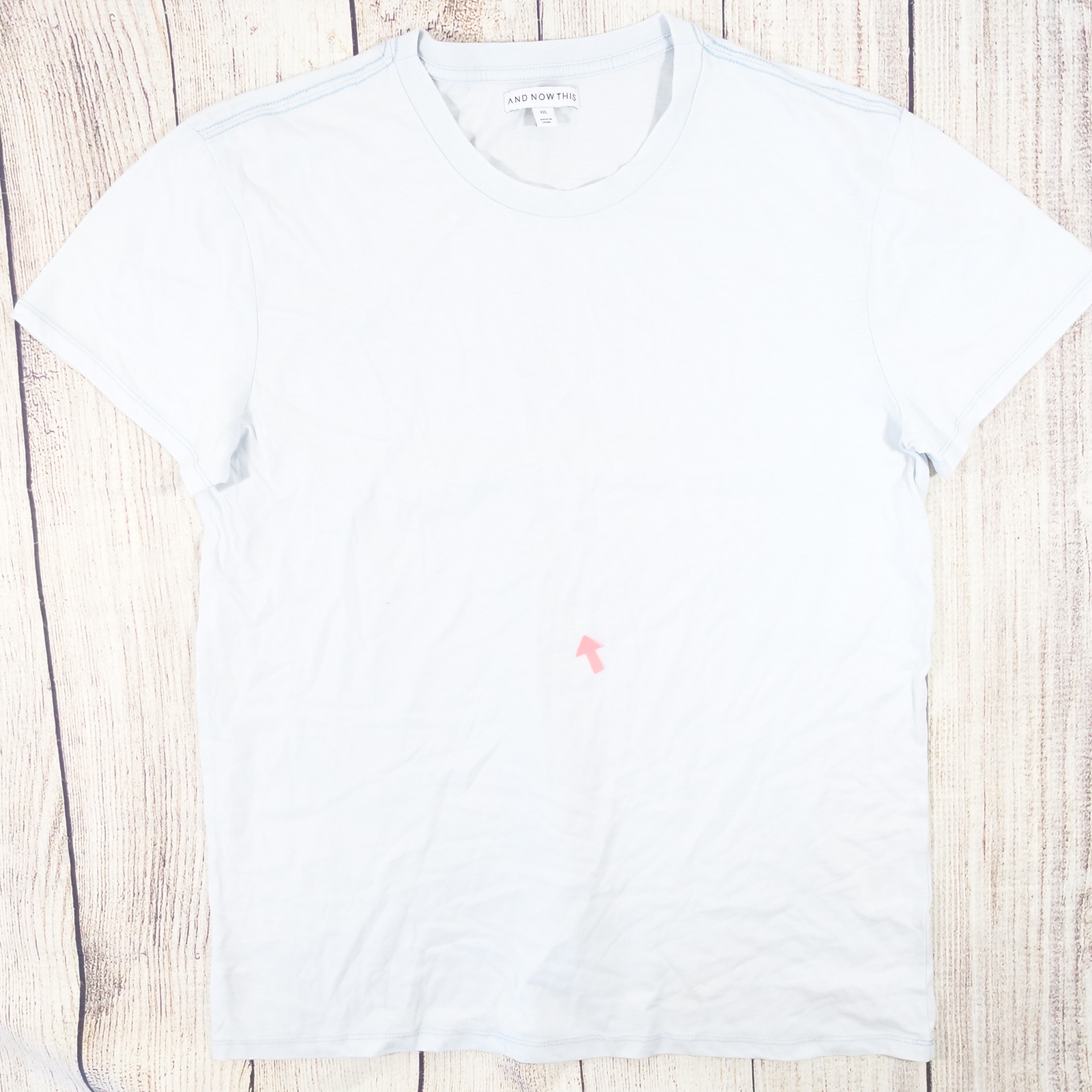 AND NOW THIS LIGHT BLUE 2XL TEE TSHIRT MENS DEFECT