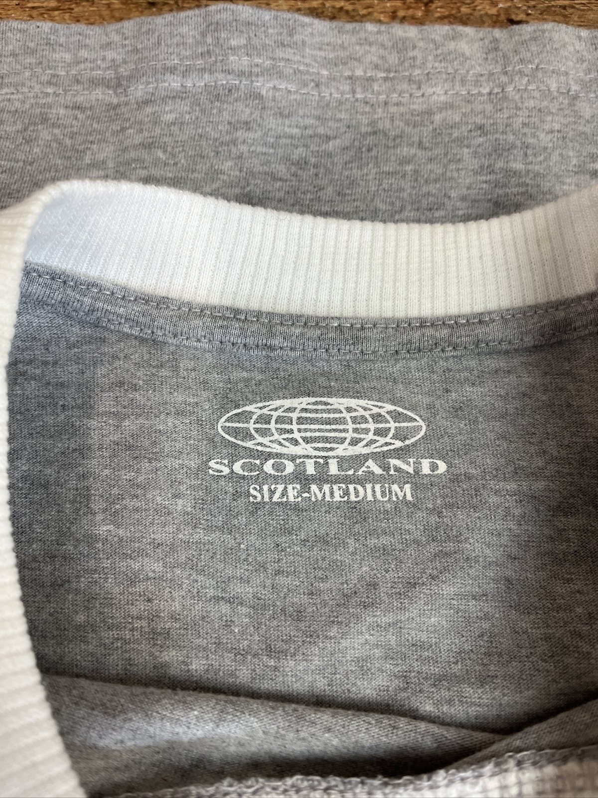 Mens T Shirt 2 Tone No 9 Scotland Saltire Logo Grey Medium