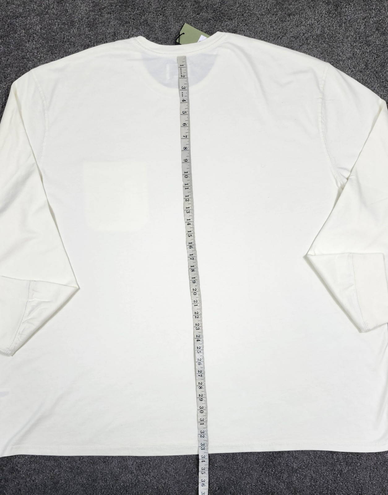 Men&rsquo;s Crew Neck T Shirt 5XL Cream Goodfellow & Co Long Sleeve Big & Tall Cotton