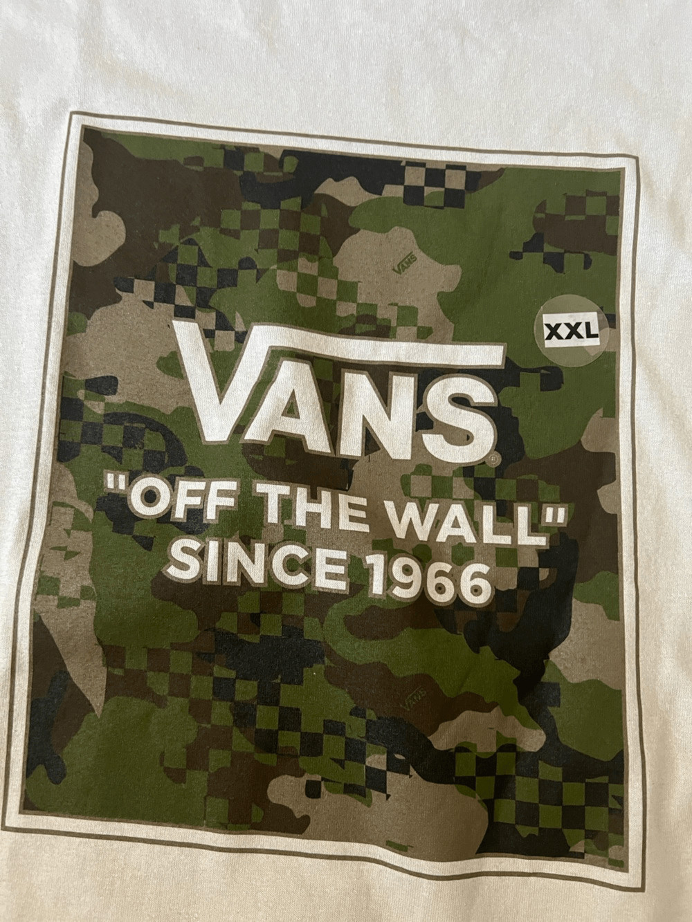 Vans Camo Check Short Sleeve Graphic T-Shirt- Size XXL