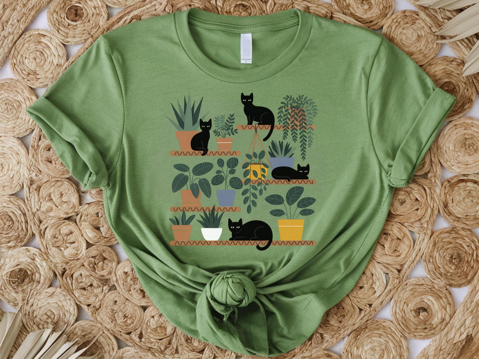 Cats and Plants Shirt Cat Lover Gardener Gift Succulent Plant Lady Tee