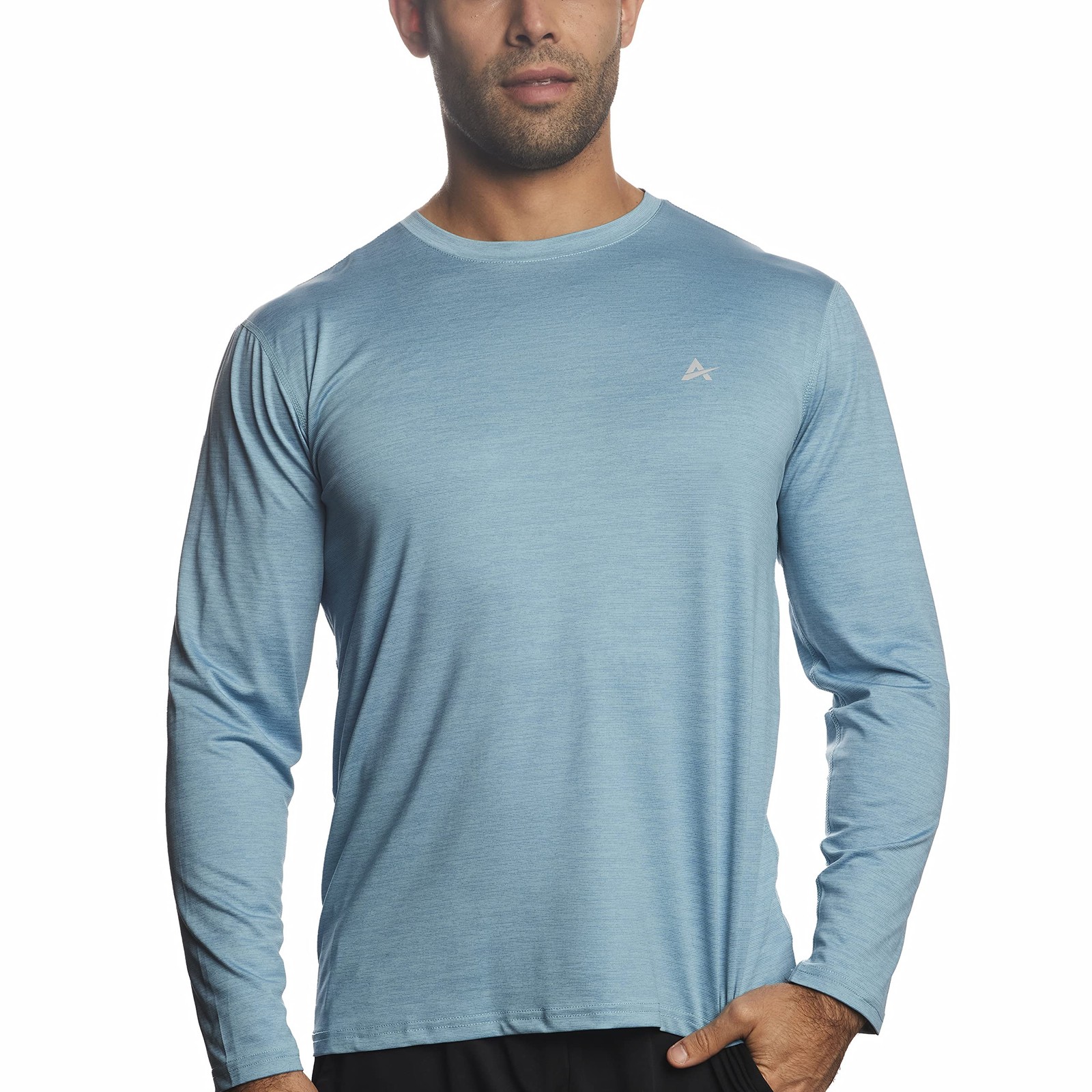Men’s Crew Neck Instant Cooling Moisture Wicking Performance UPF 50+ Long Sle…