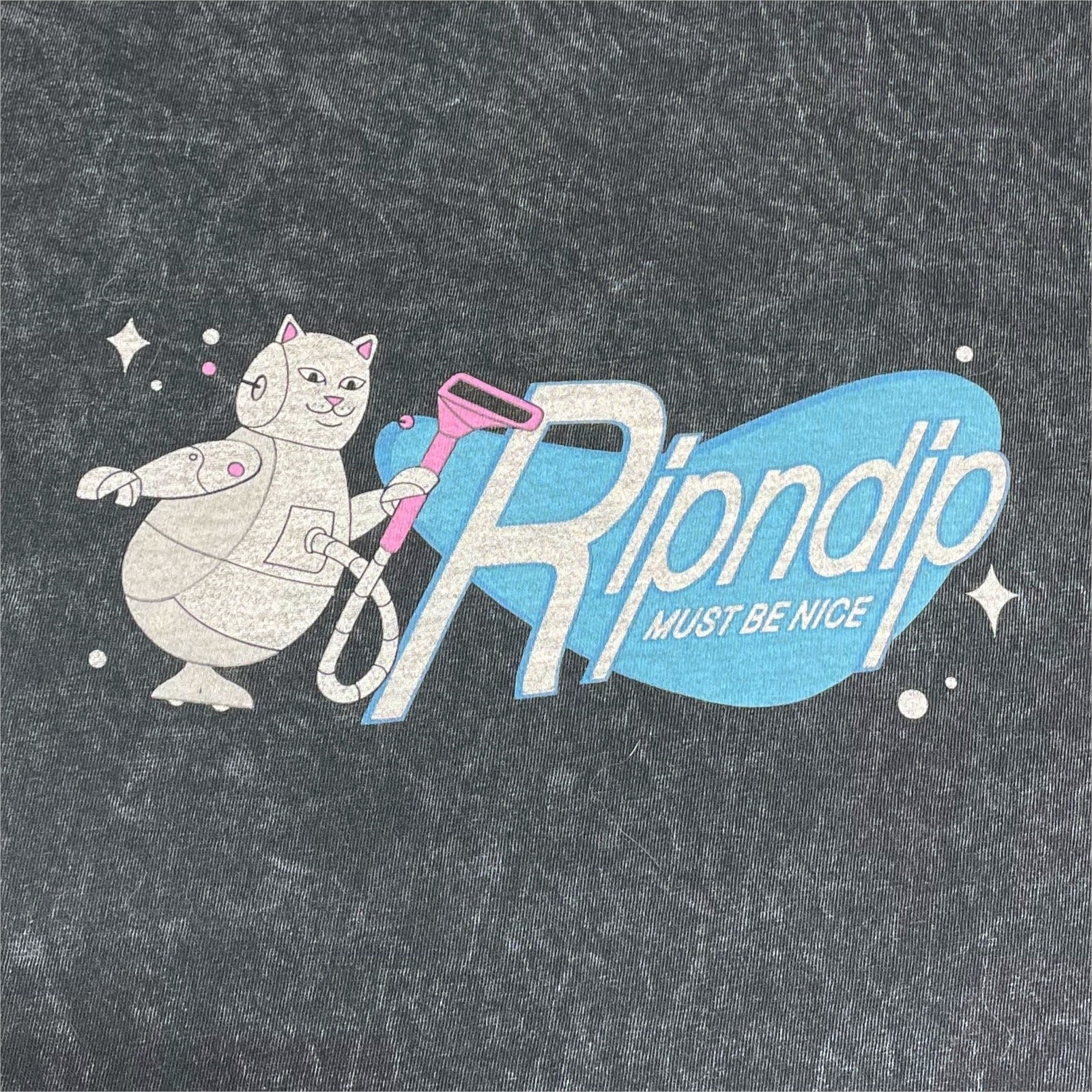 RIPNDIP The Nermsons Cat Vacuum Alien « Must Be Nice » Mineral Black Tee Size L