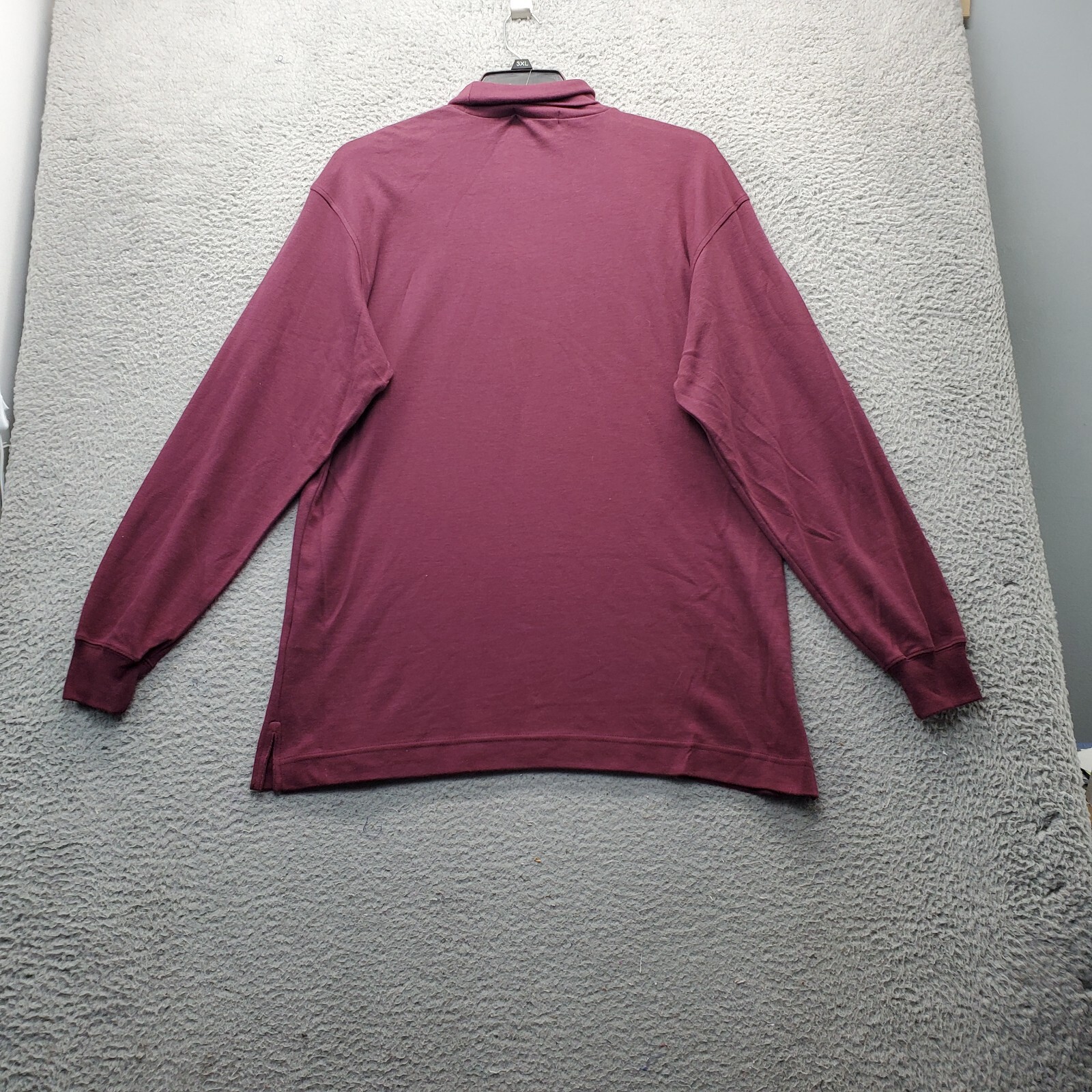 Nautica Shirt Mens M Burgundy Embroidered Logo Elastic Cuff Turtle Neck Pullover
