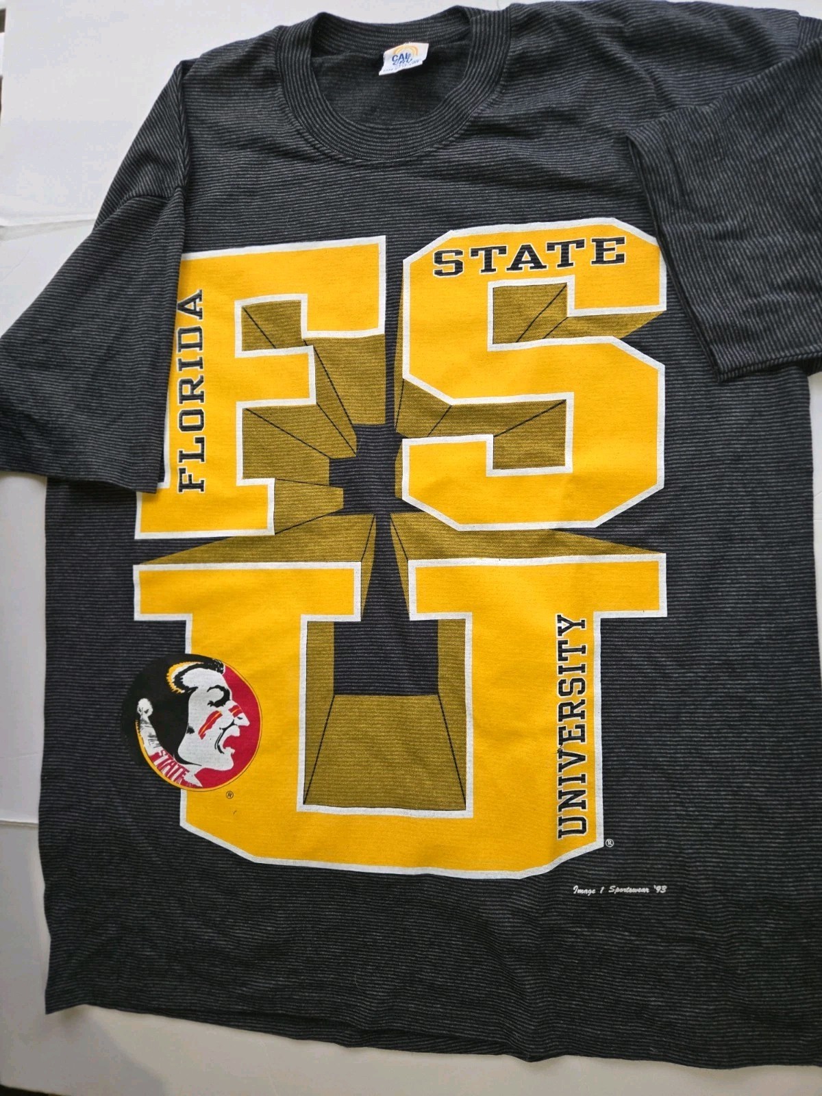 Florida State Seminoles 90s Single Stitch Stripe FSU VintageT Shirt XLARGE C