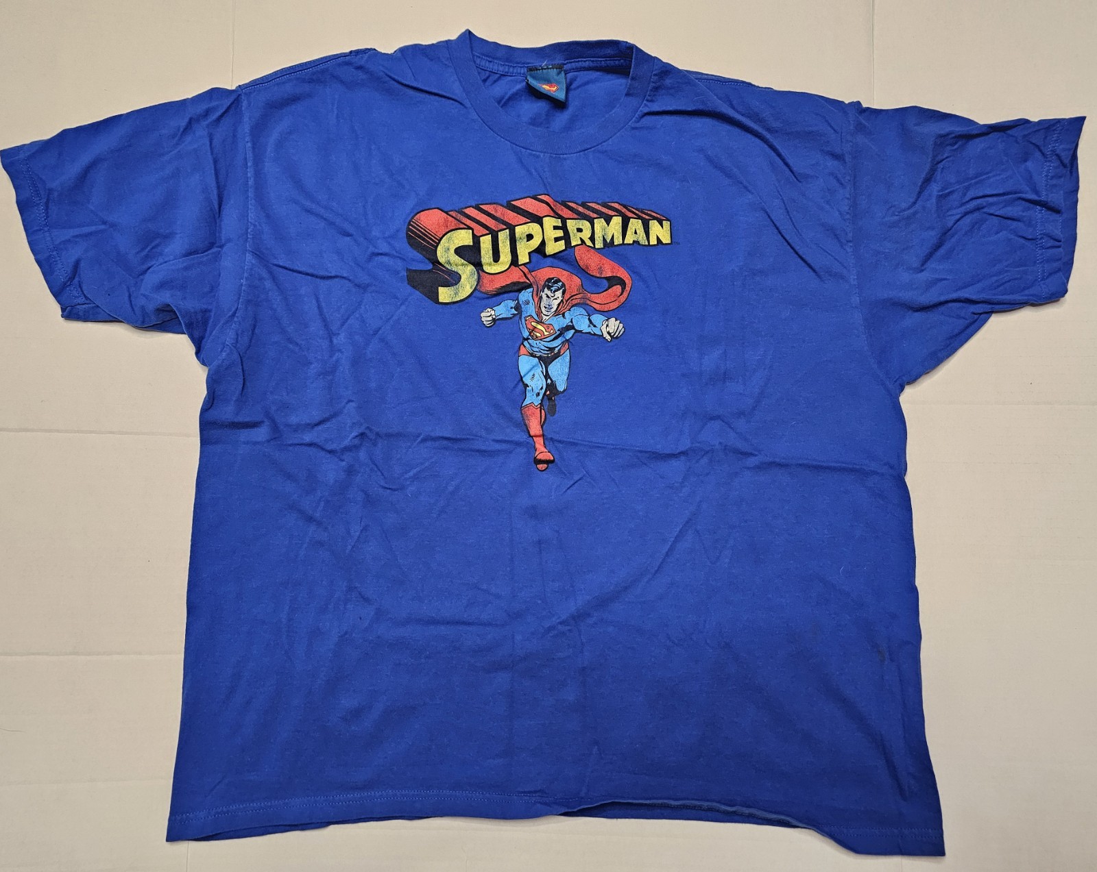 Superman DC Comics T-Shirt Vintage 2006 Distressed Blue Graphic Tee 2XL