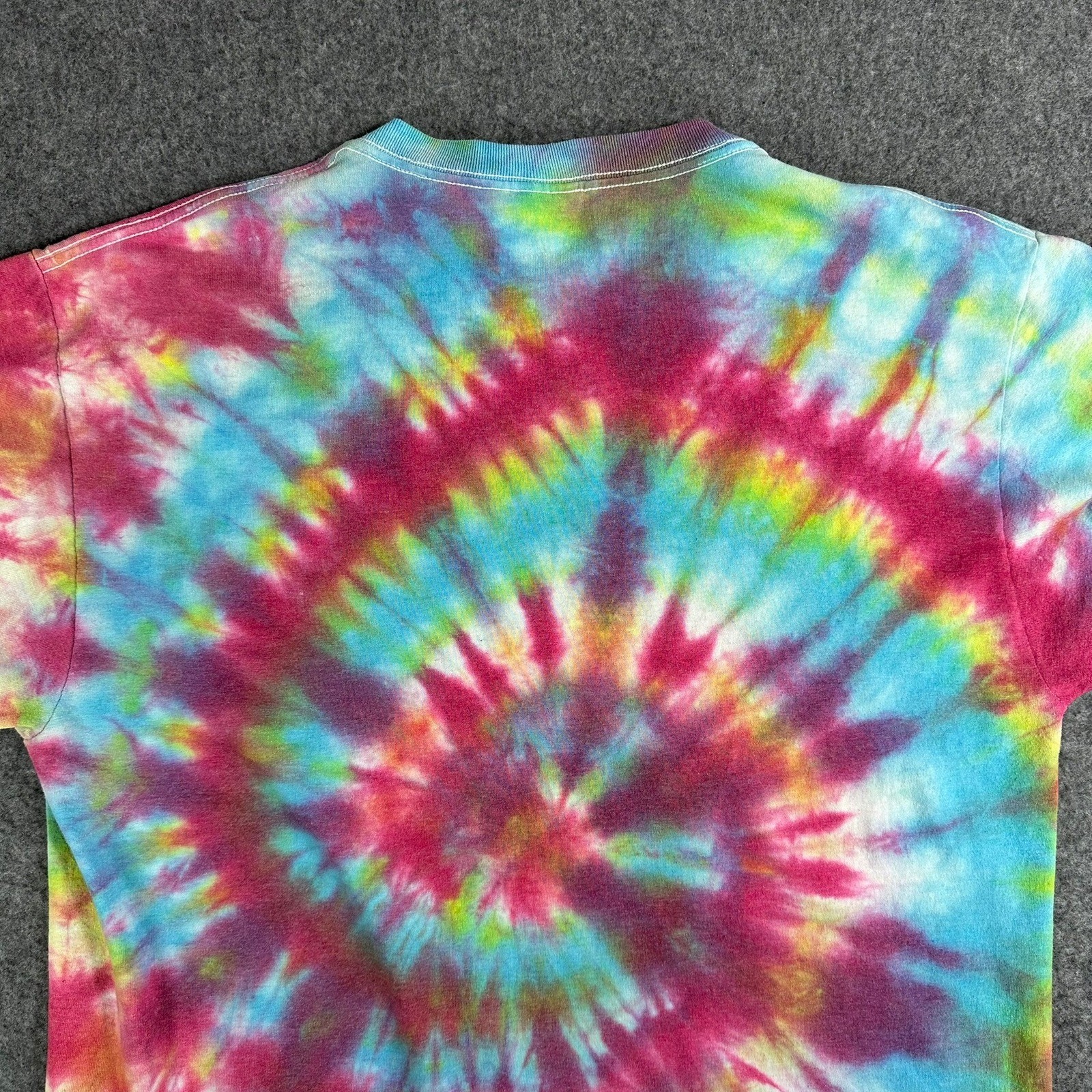 Tie Dye Swirl T-Shirt Mens L Faded Graphic Cotton Nice Colors