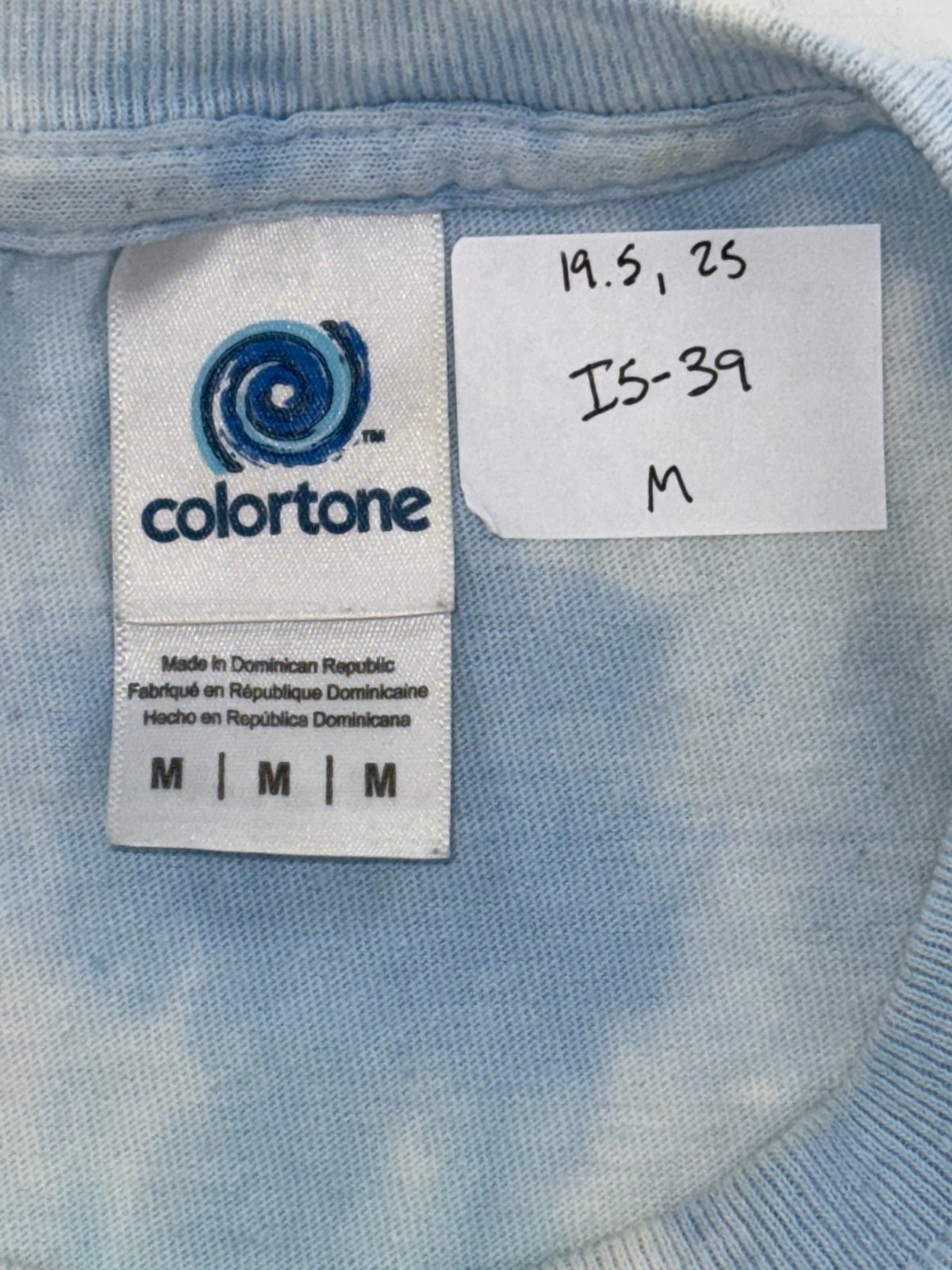 Brick Street Colortone T-Shirt Men’s M Blue Tie-Dye 100% Cotton YGI I5-39