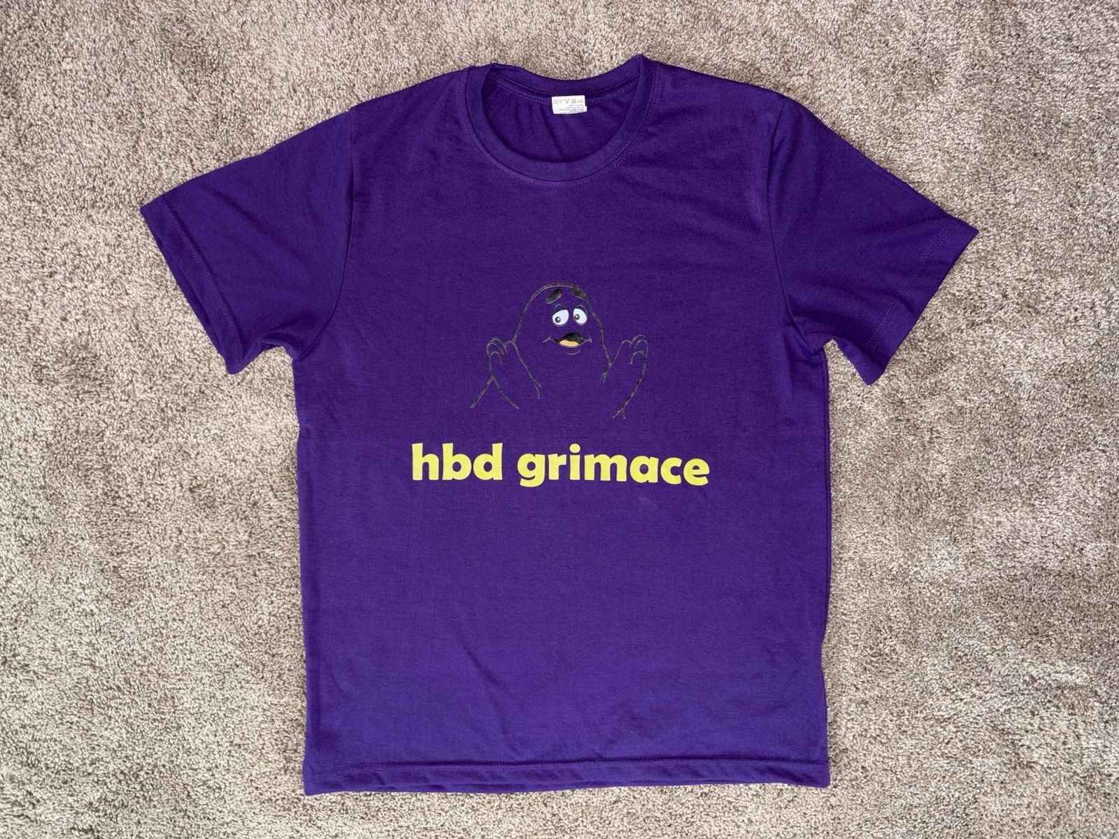HBD Grimace Mc Donald&rsquo;s Men&rsquo;s Purple T-Shirt-Size S / M- see more for combo S&H!