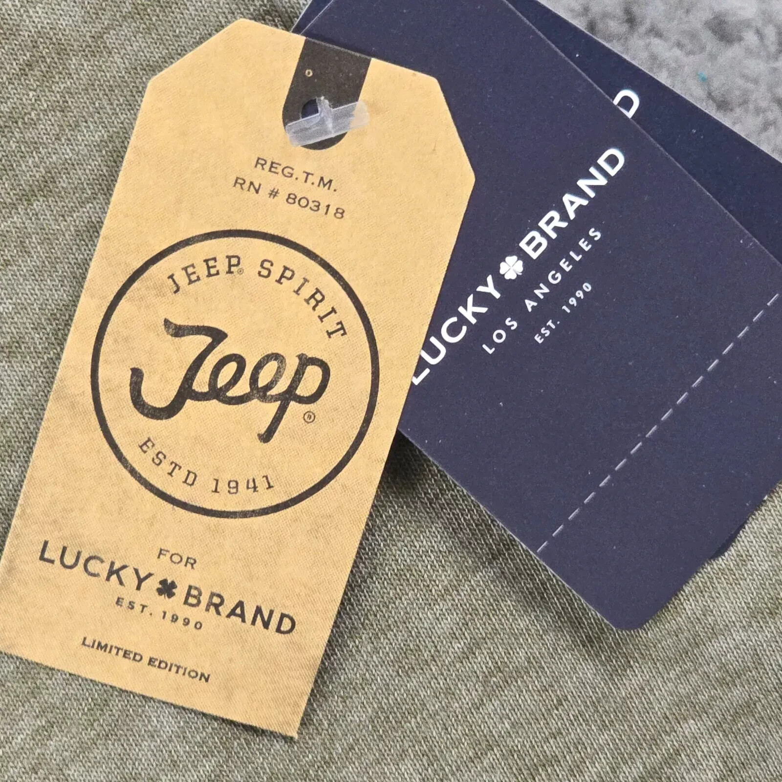Lucky Brand Jeep Shirt Mens Large Gray Classic USA Classic Soft Outdoors NWT B