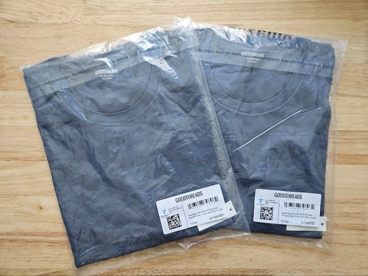 2 packs Men&rsquo;s Slim-Fit Short Sleeve 100% Cotton Crewneck T-Shirt XL Blue