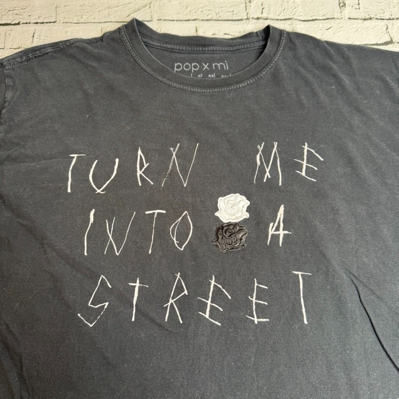 Pop X Mi Band Punk Rock T Shirt Concrete Turn Me Into A Street Mens XXL Black