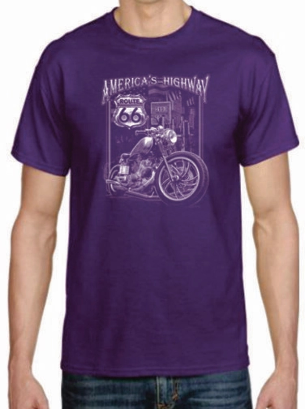 Adult DryBlend® T-Shirt – ( AMERICAS HWY ROUTE 66 – BIKER / CHOPPER)