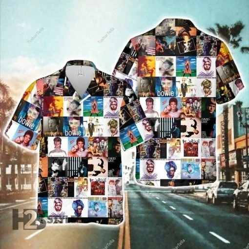 TRENDING David Bowie Album Collage Hawaiian Shirt Unisex S-6XL BL2541