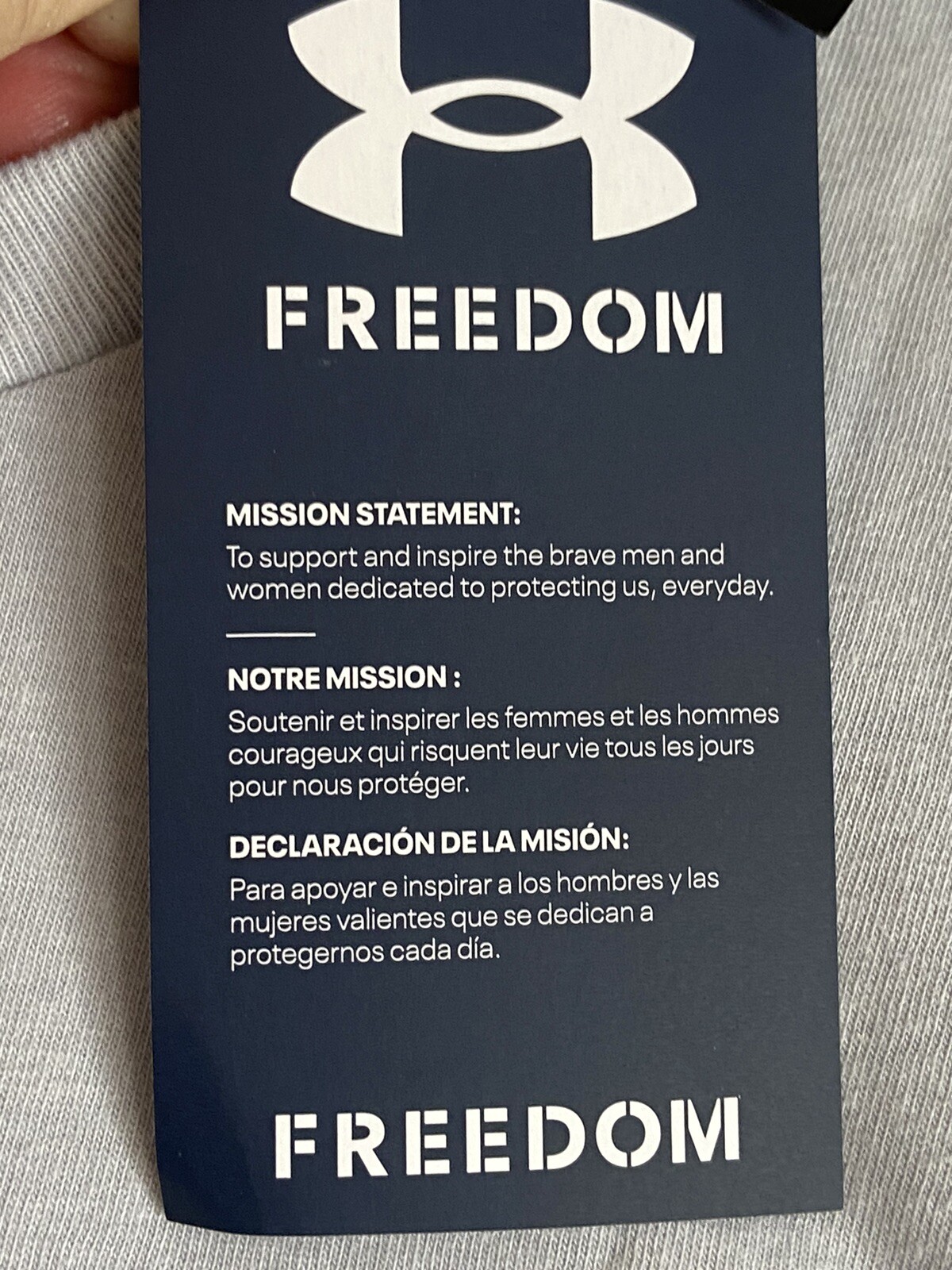 Mens 2XL Under Armour Freedom Flag Variation Loose Fit Gray T Shirt