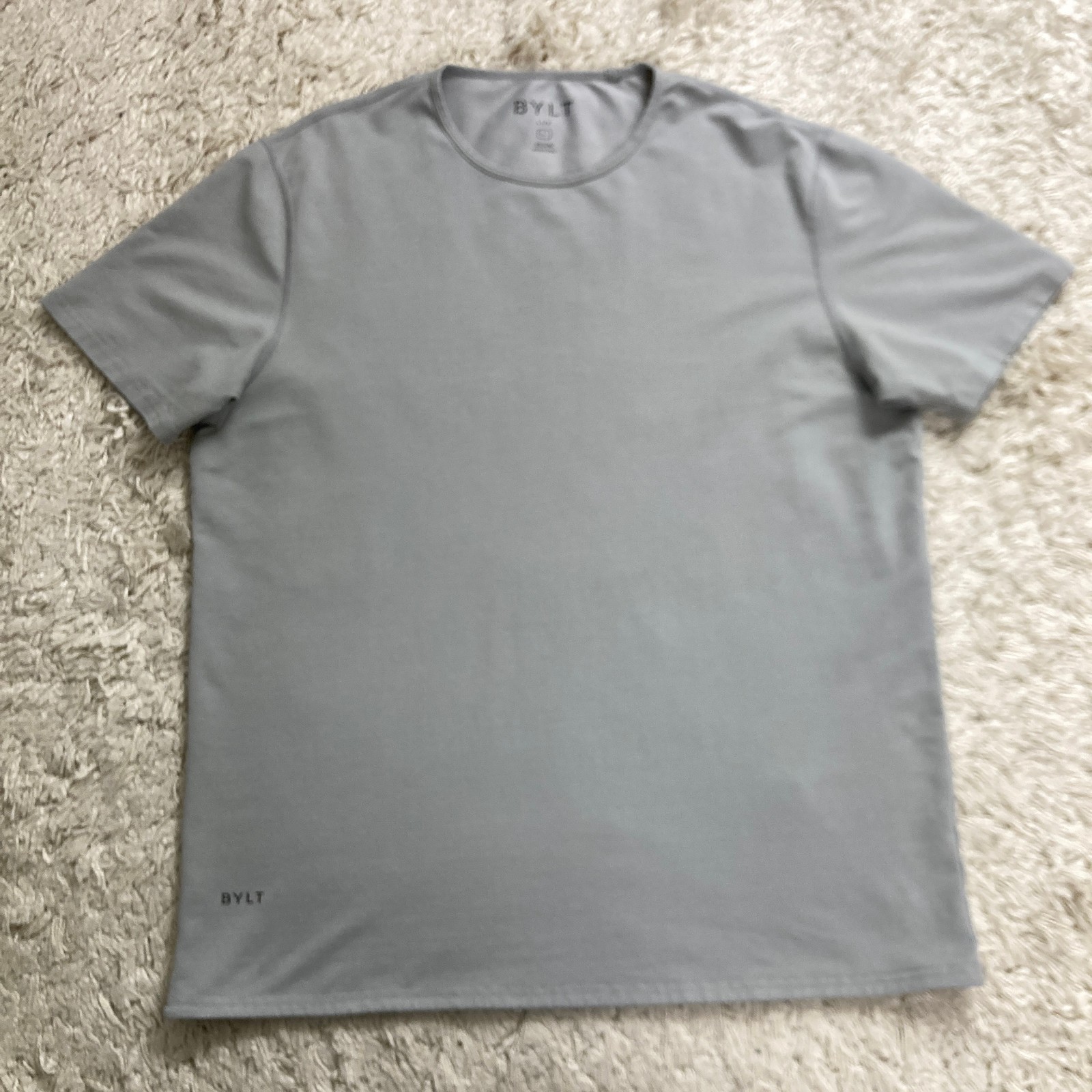 BYLT Shirt Mens Large Gray Performance Crew Neck Lux Short Sleeve Tee