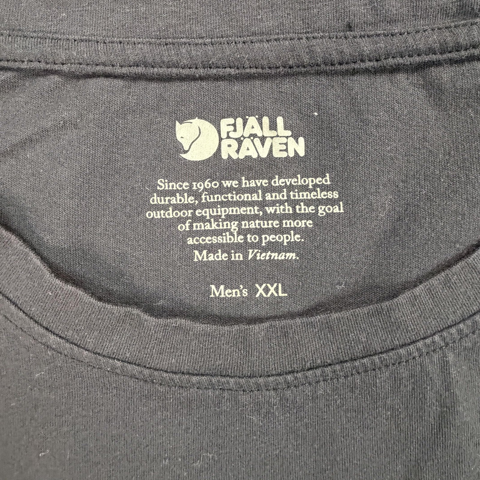Fjallraven Shirt Mens 2XL Black Sweden Graphic Outdoor Tee T-Shirt 1960 Logo