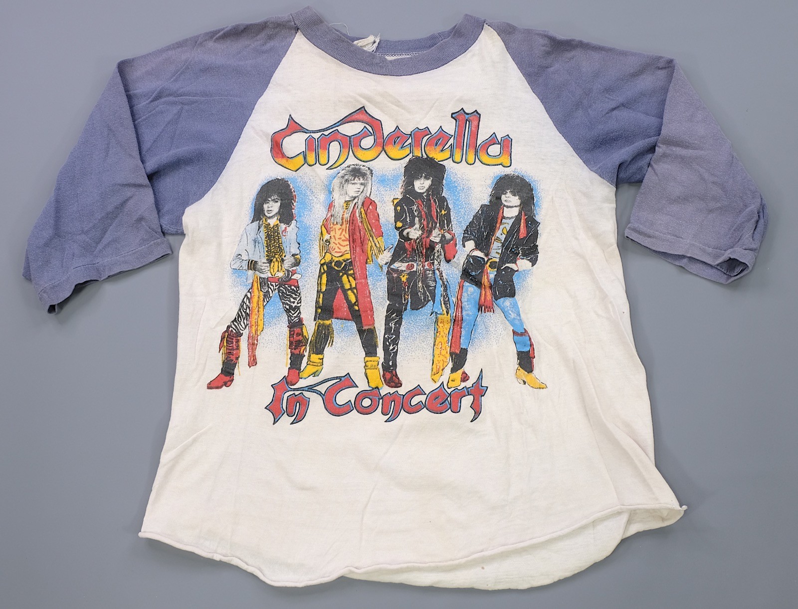 Rare Vintage Cinderella in Concert on Tour Raglan T Shirt 80s Metal Rock Band