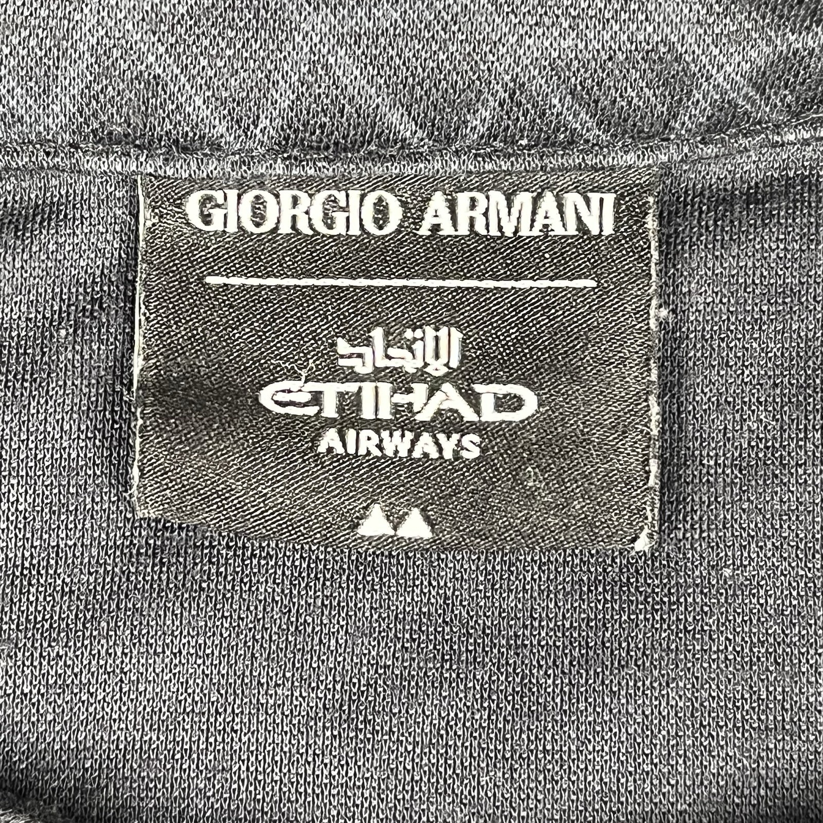 Etihad Airways Giorgio Armani Shirt M/L First Class Long Sleeve Henley Geometric