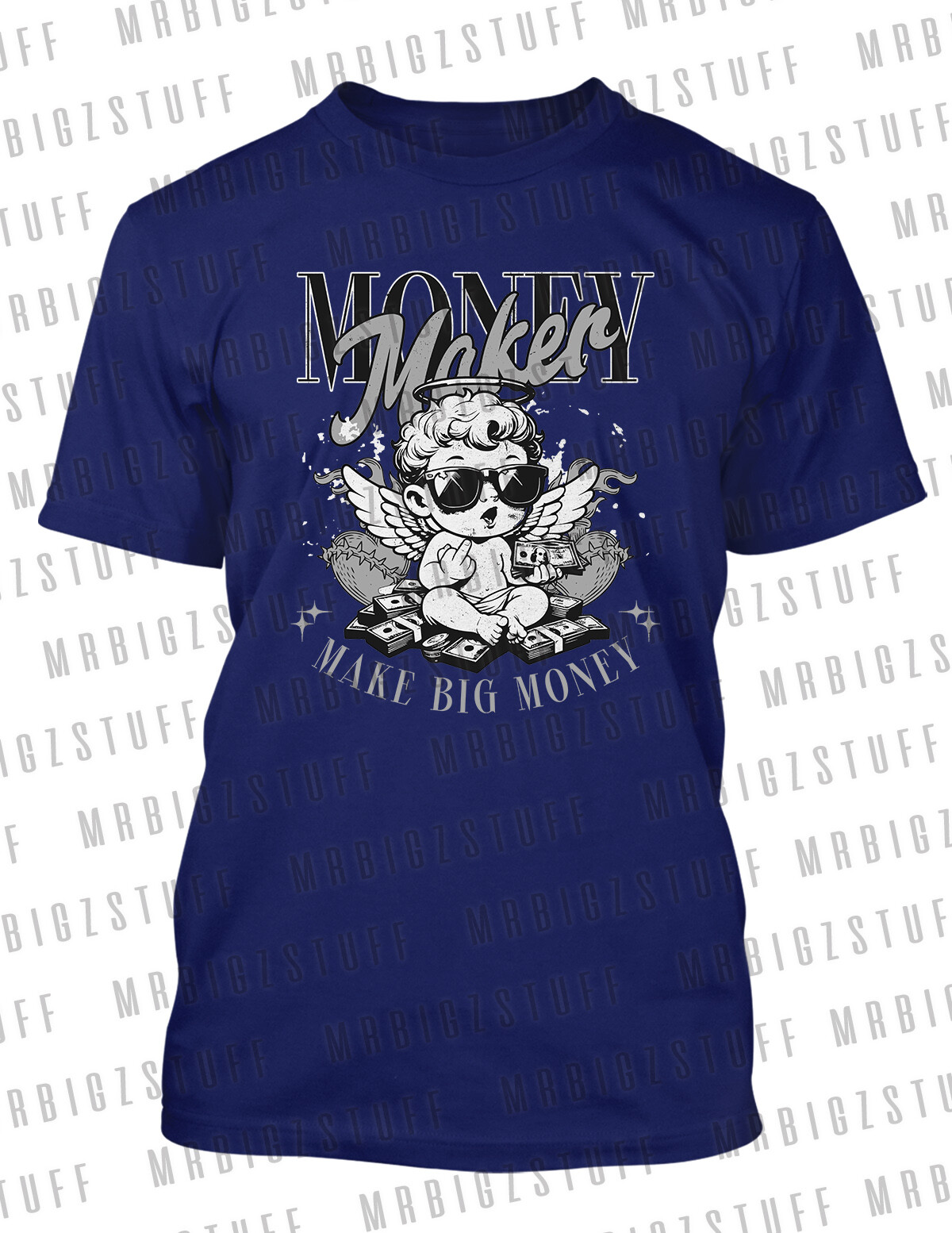 Pro Club Shaka RTP Big Tall Mens Money Maker Angel Tee Shirt Hip Hop Sport Tee