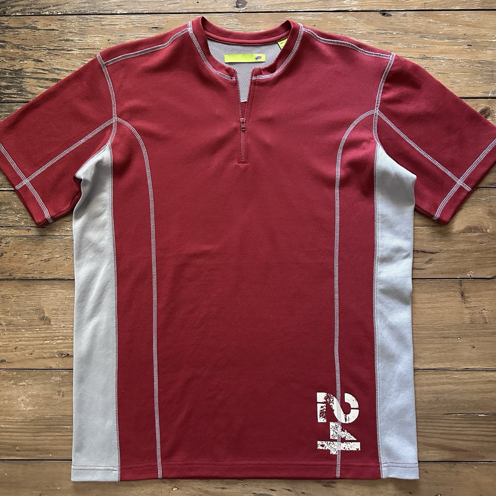 Vtg Mountain Dew Shirt 1/4 Zip Jersey Red Y2K Promo 24 Pack Medium Retro