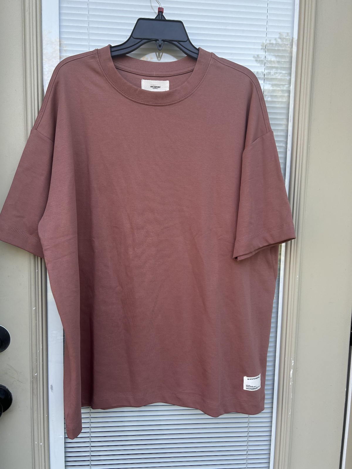Reserved Supply Men’s Oversize Fit T-Shirt ASH ROSE Size L Crew Neck NWOT