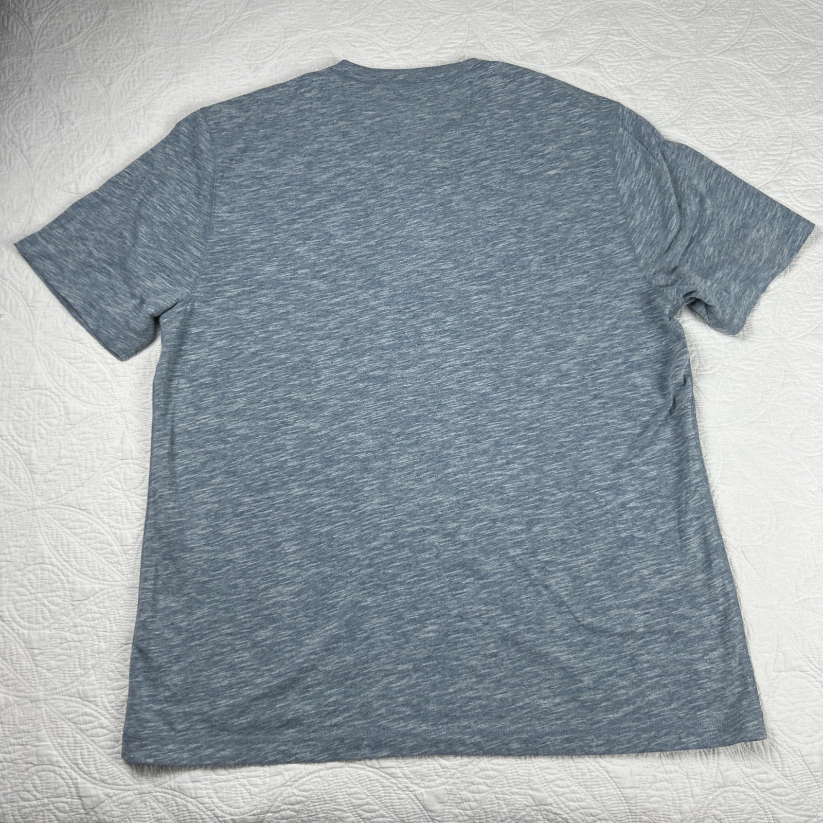 Faherty Henley Short Mens Size XL Short Sleeve Heathered Blue