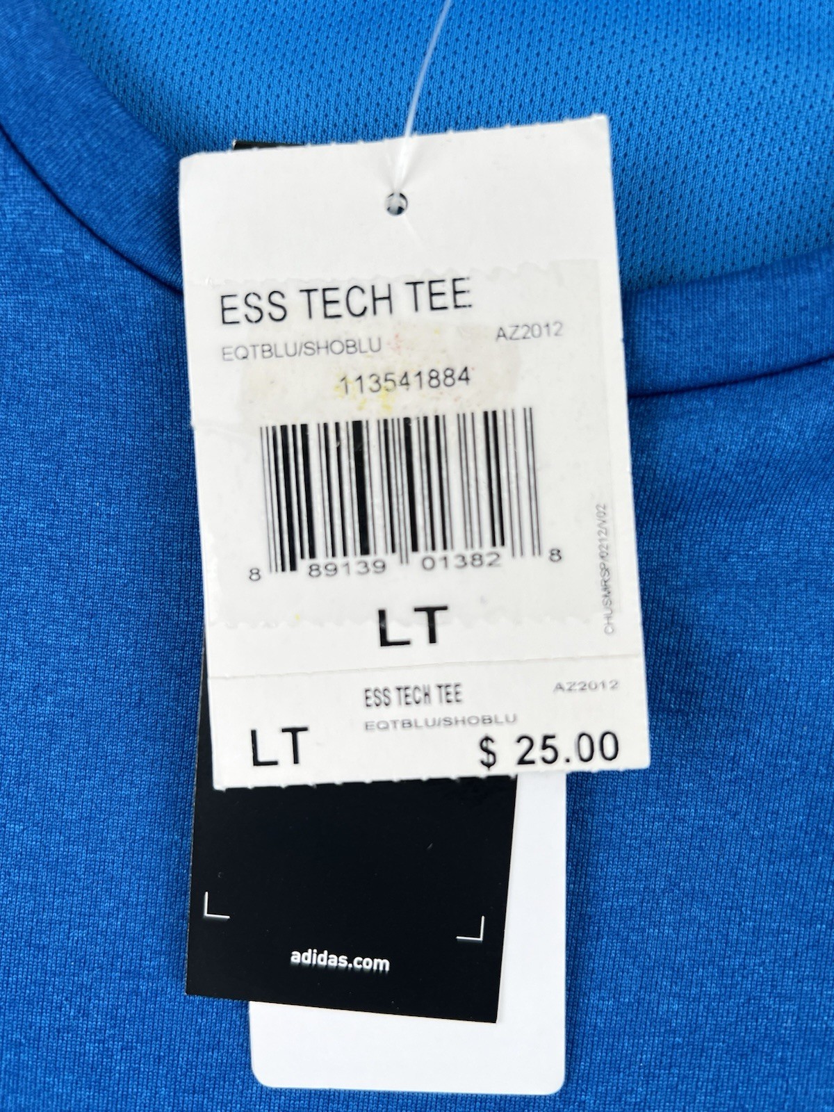Adidas Essentials Tech Tee Shirt Mens Large Tall Blue Short Sleeve AZ2012 – NEW