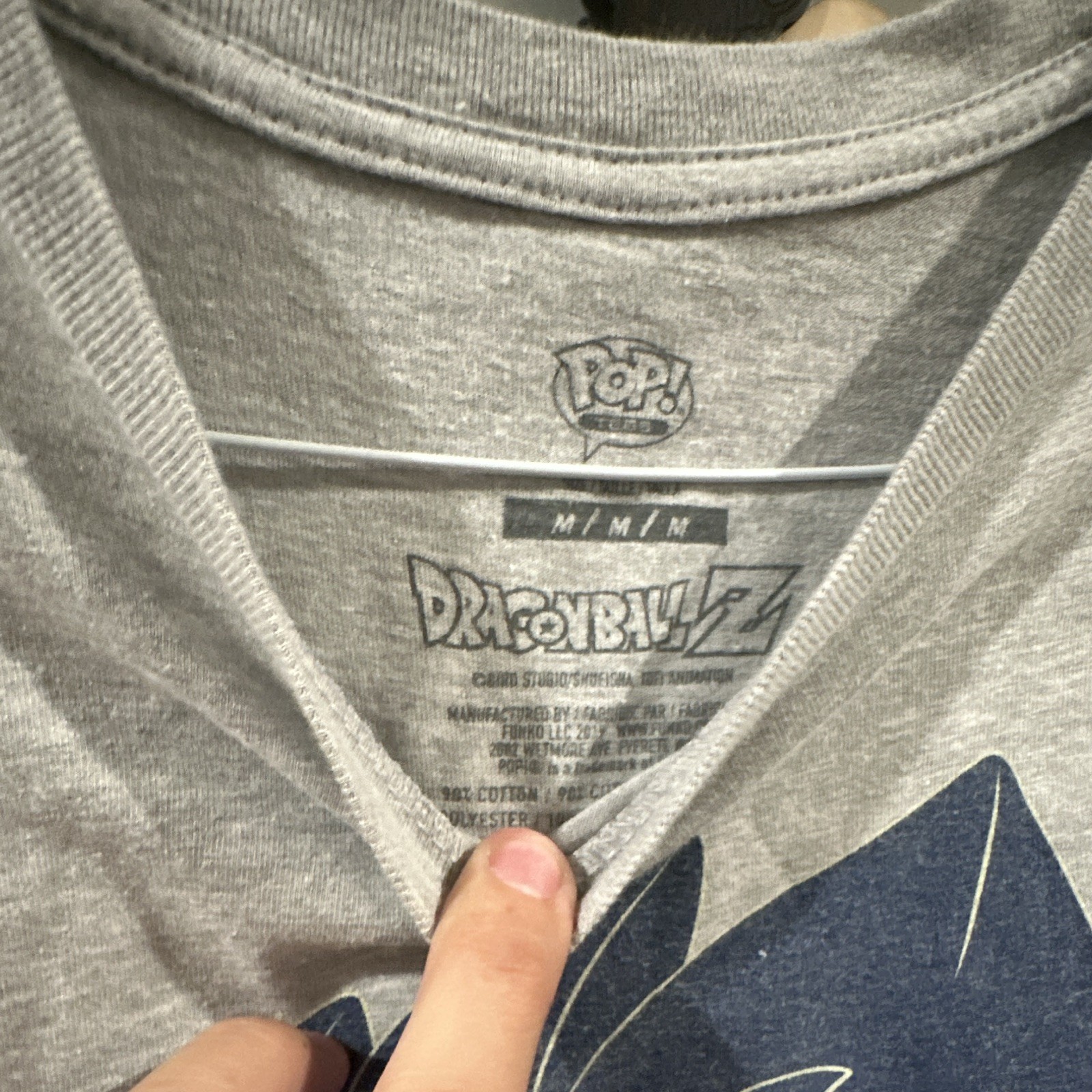 Funko Pop! Dragon Ball Z Vegeta Men’s M Gray Graphic Crew Neck T-Shirt
