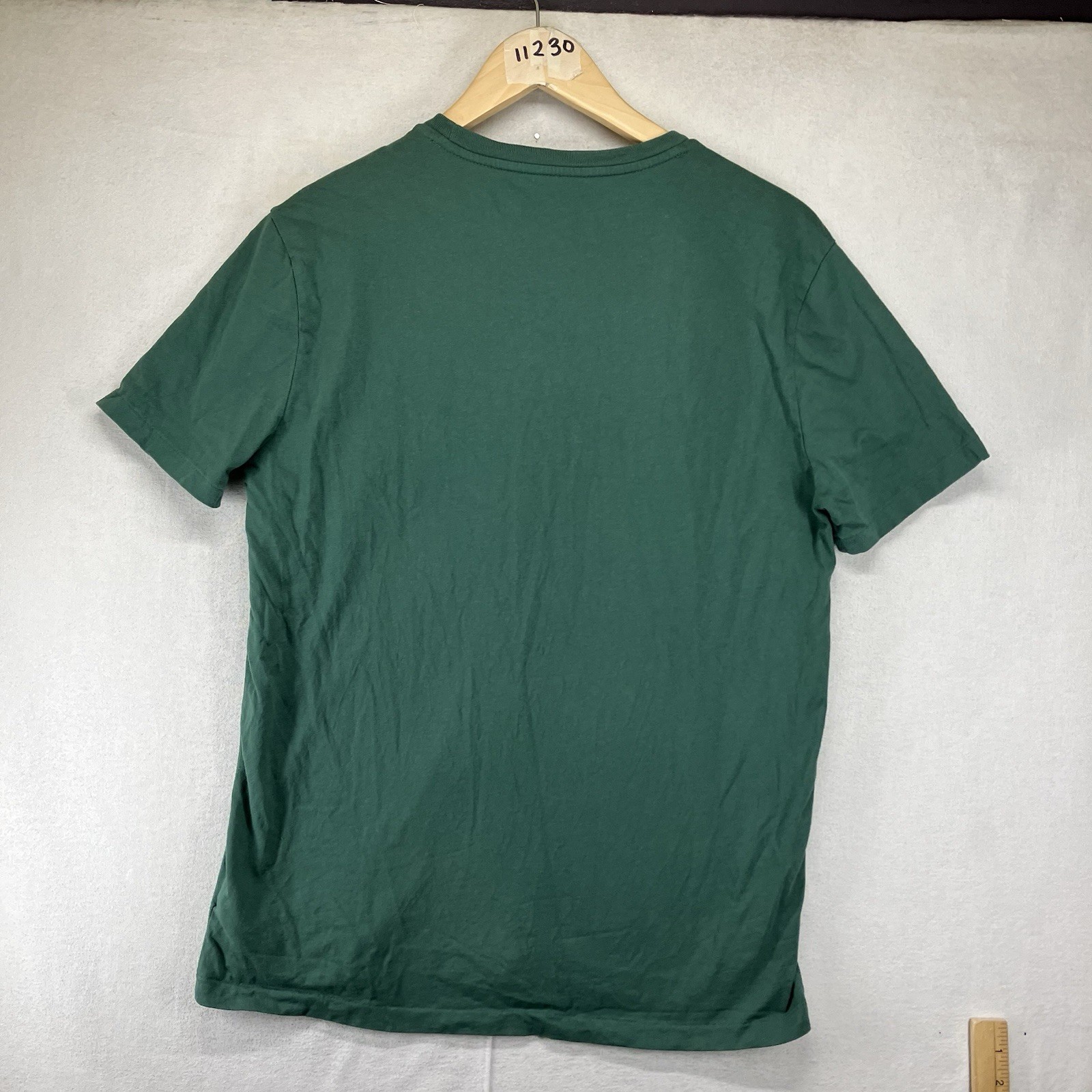 Polo Ralph Lauren Mens Tee Shirt M Green Cotton Crew Neck Logo Preppy Minimalist