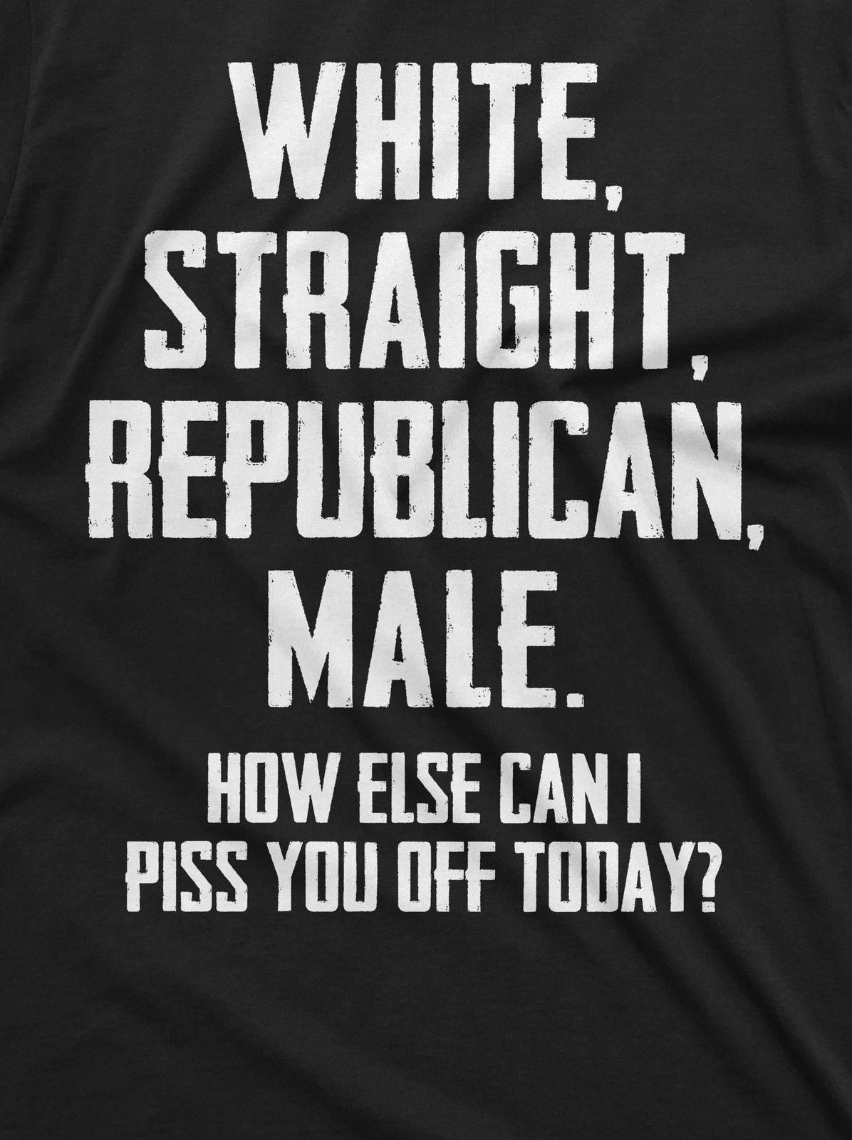 Men&rsquo;s Funny Shirt White Straight Republican Male Shirt Dad Grandpa Patriotic Tee