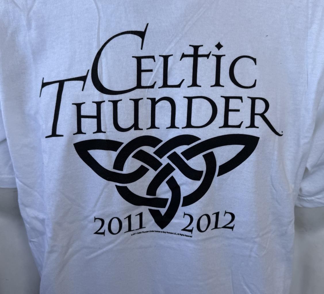 Anvil Men&rsquo;s Celtic Thunder Local Crew 2011-2012 Tour White Shirt Size Large