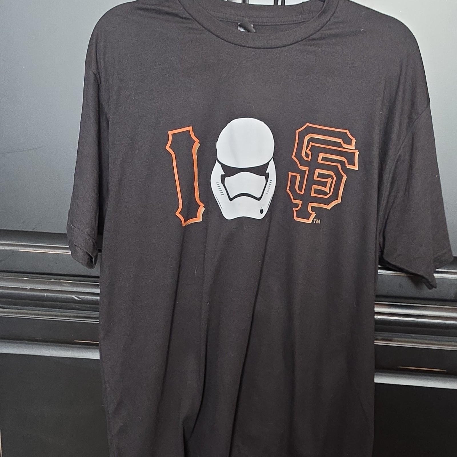 Star Wars Stormtrooper SF Giants Graphic T-Shirt Black Crew Neck Tagless XL