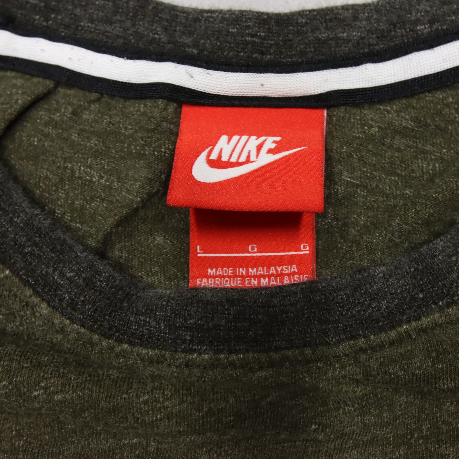 Nike Shirt Mens Large Green Short Sleeve Cotton Crewneck Swoosh Logo Malaysia