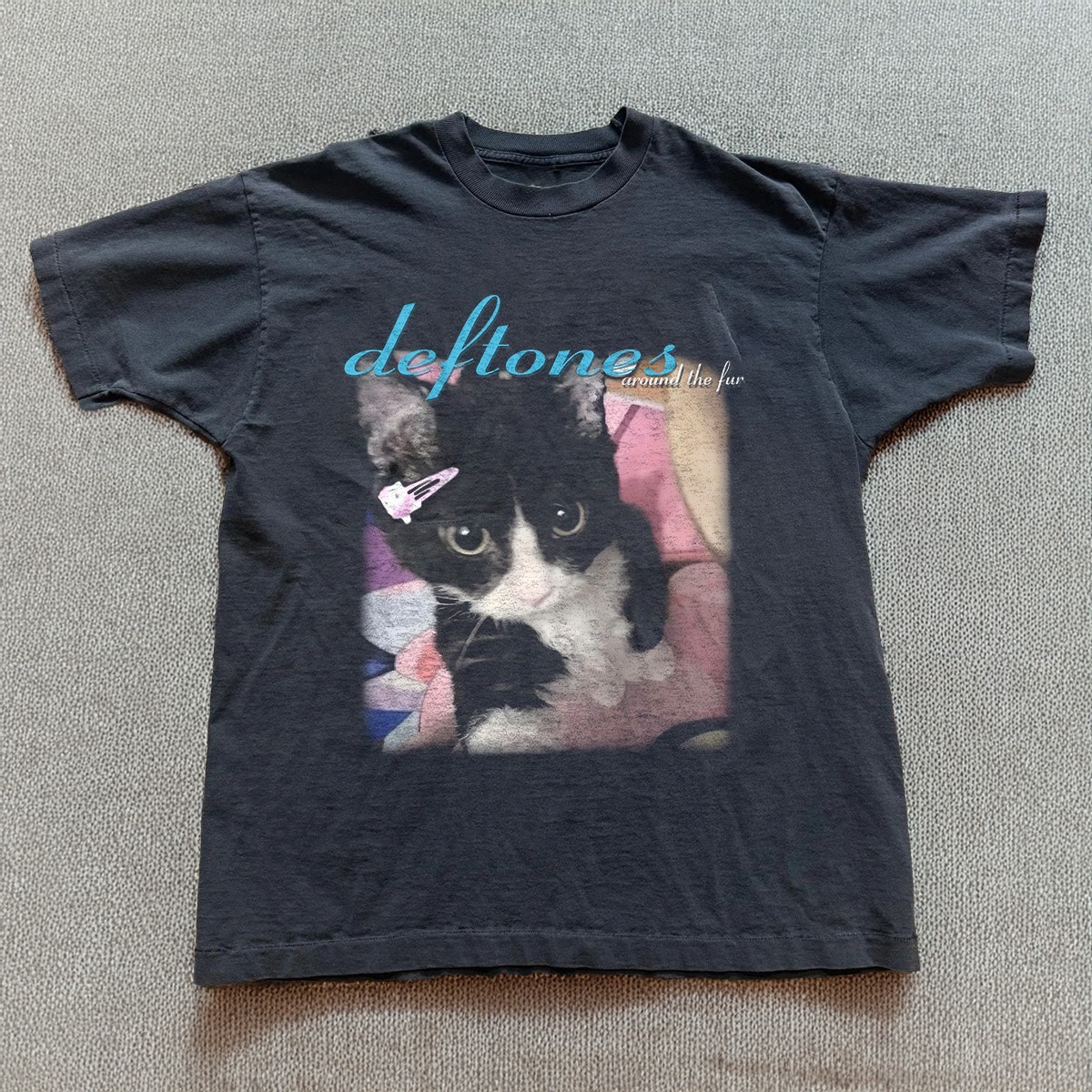 Deftones Around The Fur Cute Cat Unisex Black T-shirt Size S-5XL