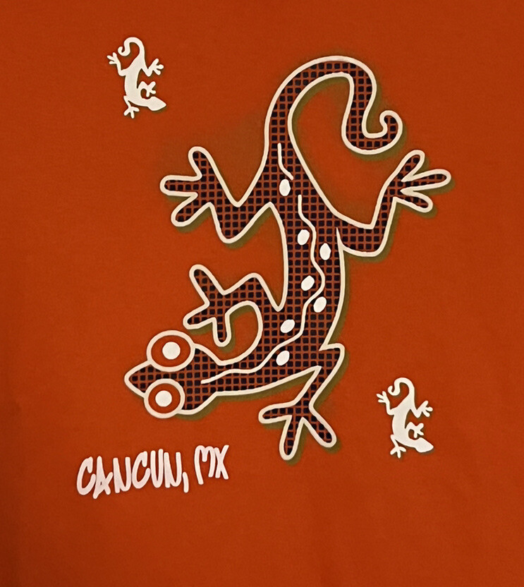 Yazbek Cancun, Mexico Orange Graphic T-Shirt Men&rsquo;s Size Medium 100% Cotton