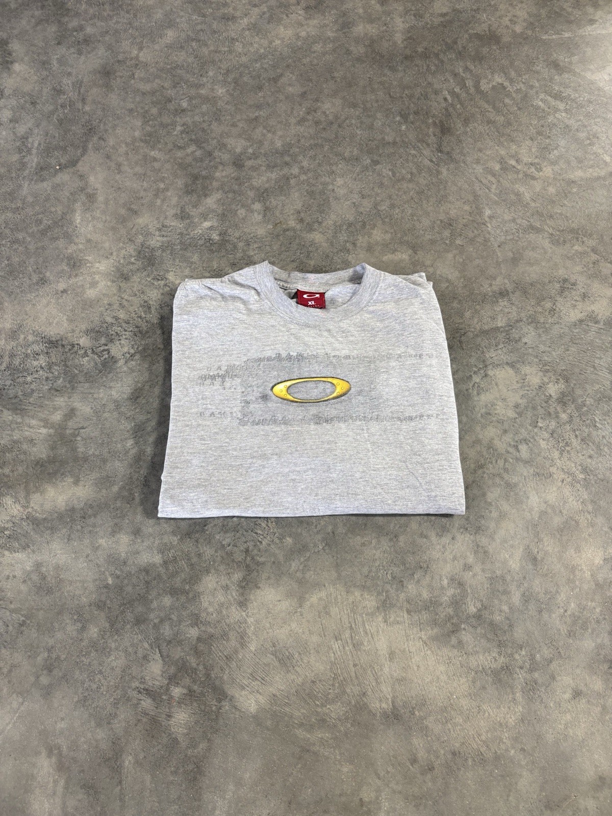 Oakley software Mens Gray Logo Graphic Crew Neck Short Sleeve T-Shirt XL Cotton