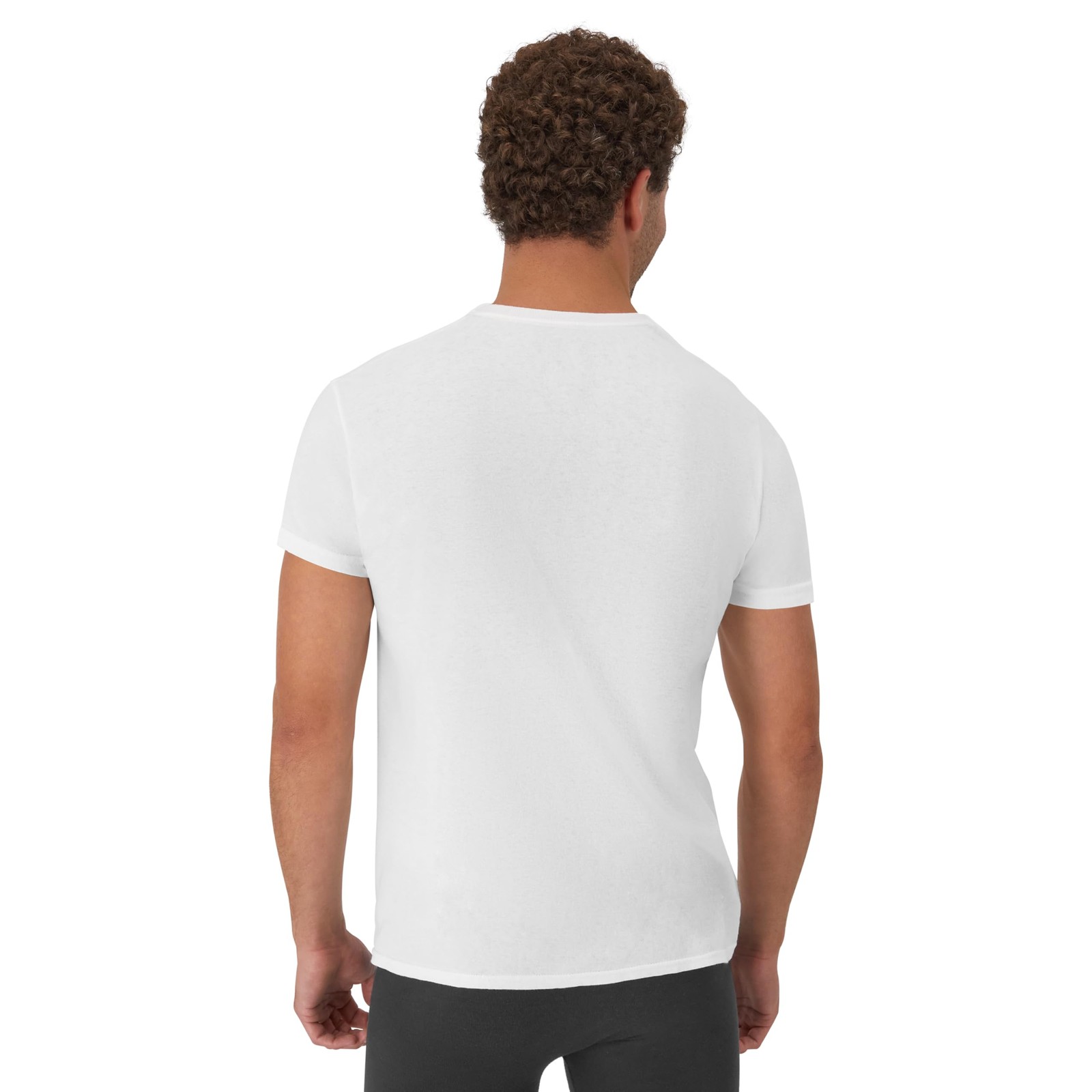 3 Pack Mens 100% Cotton Moisture-Wicking Crew Tee Undershirts,Medium White