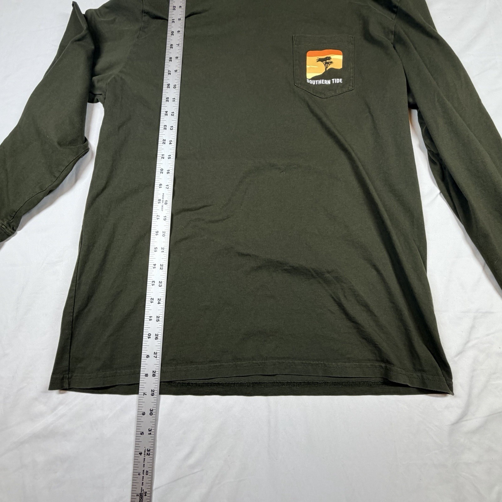Southern Tide L/S T Shirt Mens XL Crew Neck Hunter Green Tide To Trail Outdoors