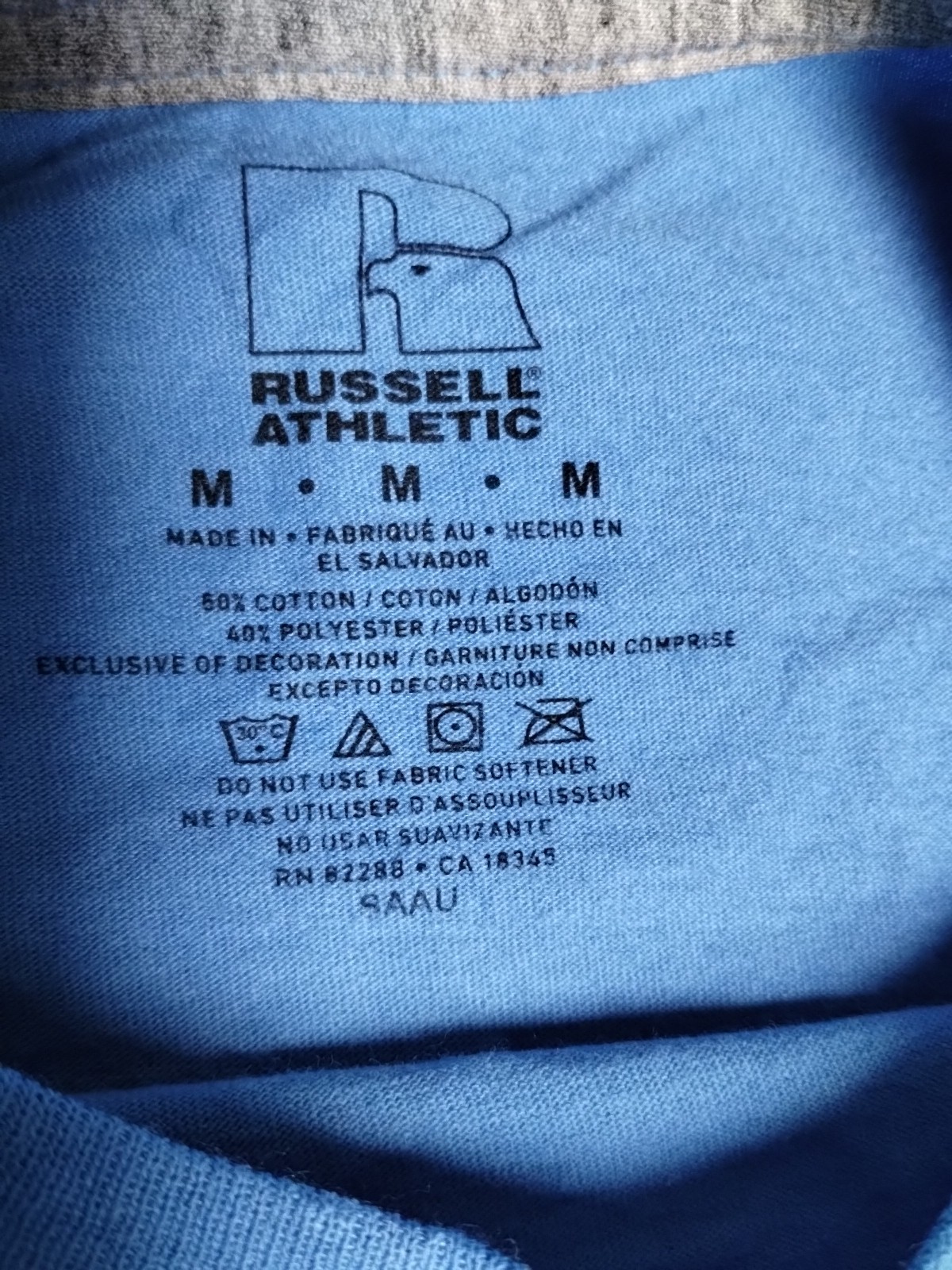 Russell Athletic Light Blue T-Shirt Short Sleeves (New With Tags) Size Medium